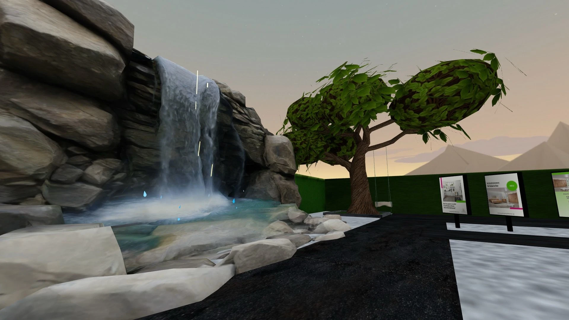 view from outside - water fall