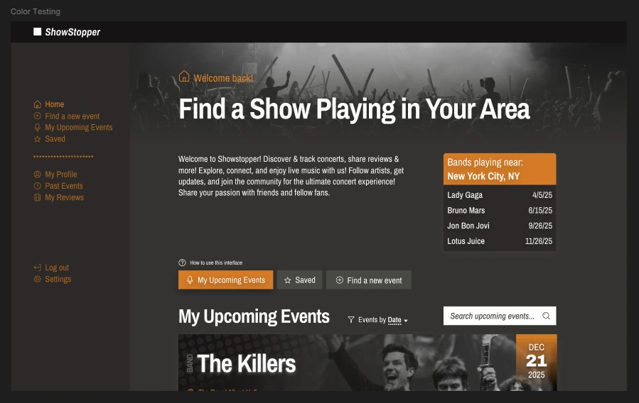 Testing out styles on wireframes to further refine a design direction