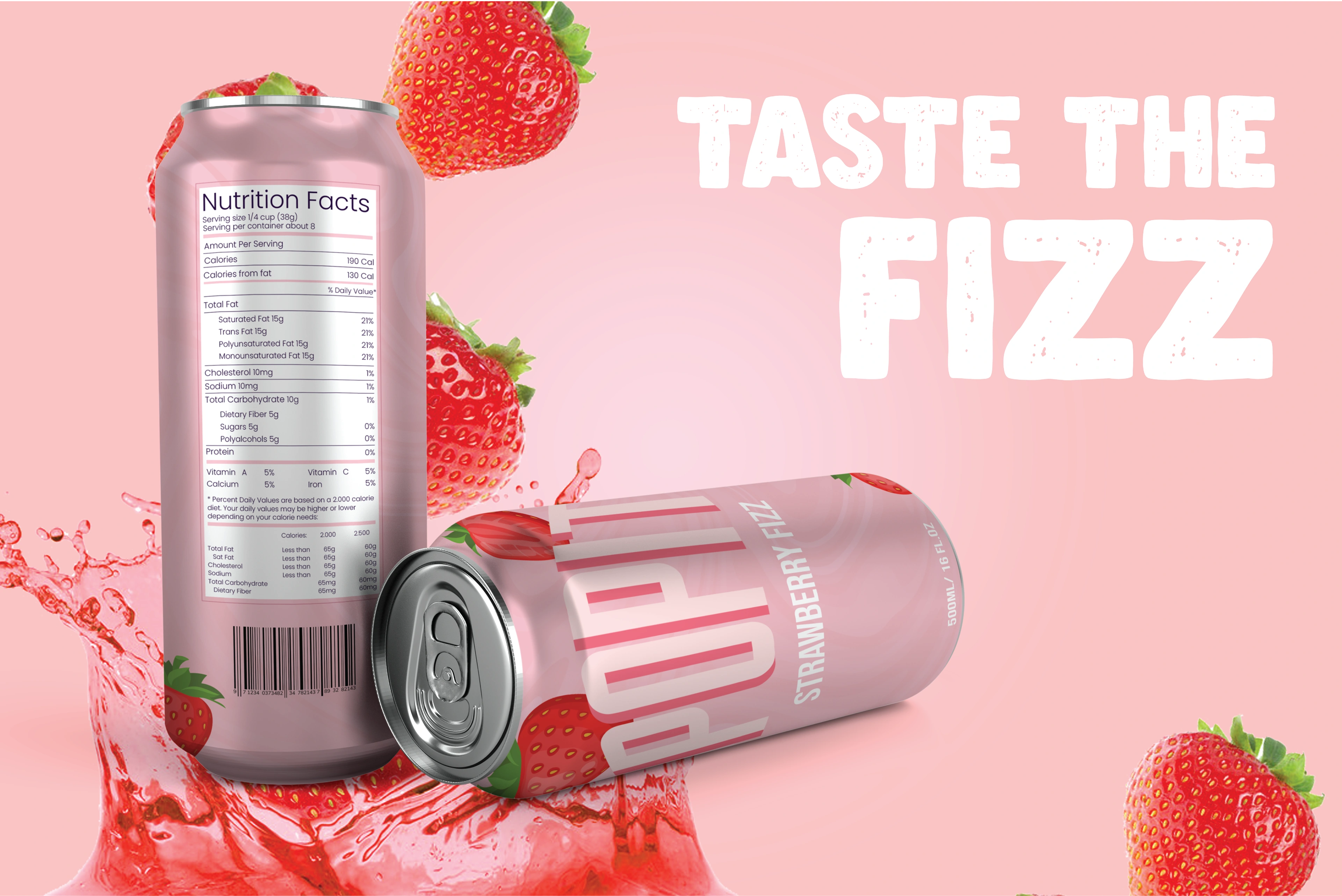 POPIT is a non-alcohol carbonated drink made with natural flavours. Three packaging designs are created associated with three flavours. A calm yet vibrant colour palette and rounded graphic elements combine to promise fruity refreshment without an excessive sparkling sting. This is a conceptual design project for branding and packaging design.