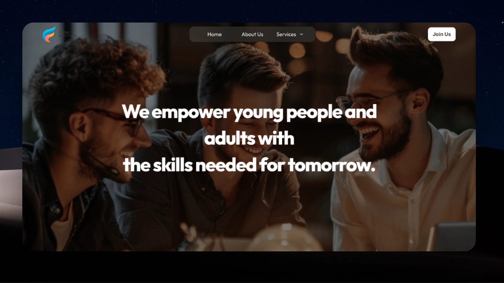 About us page hero section