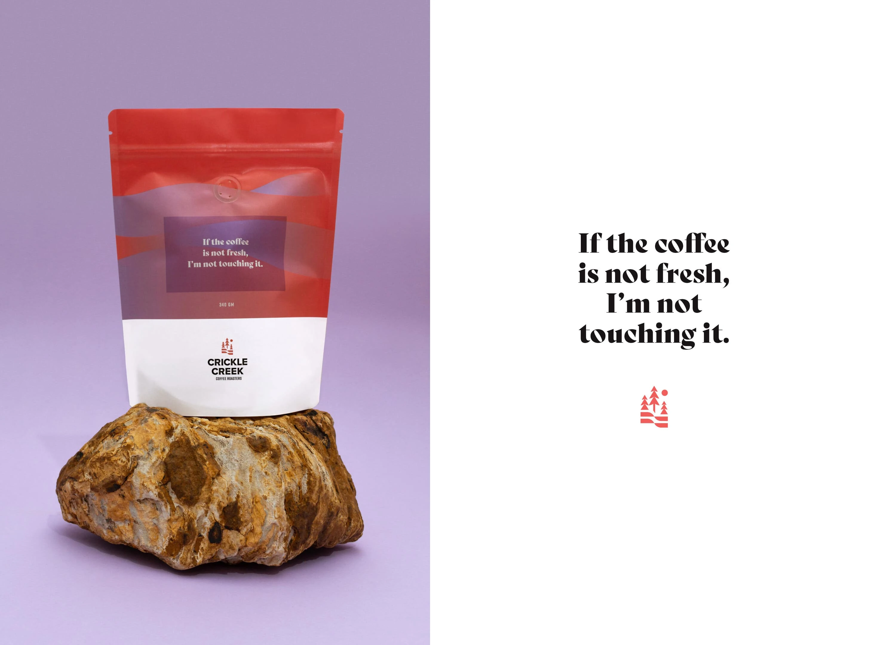 Packaging design and creative copywriting for Crickle Creek coffee