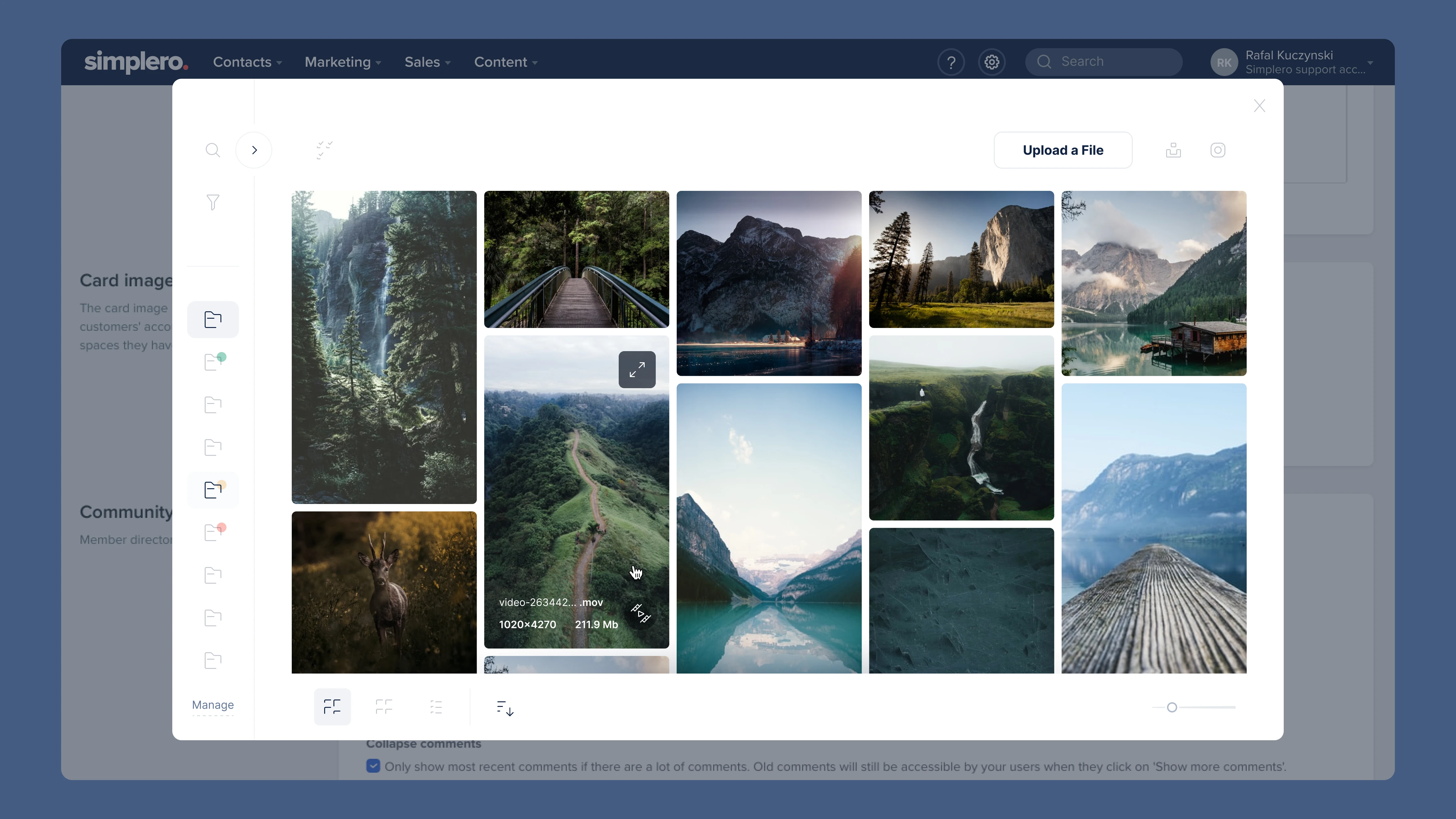 Simplero / Media Library UI
