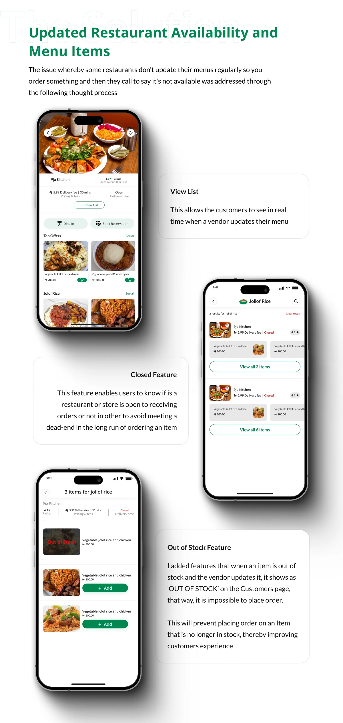 Transparent Menu Status System Improving Customer Experience