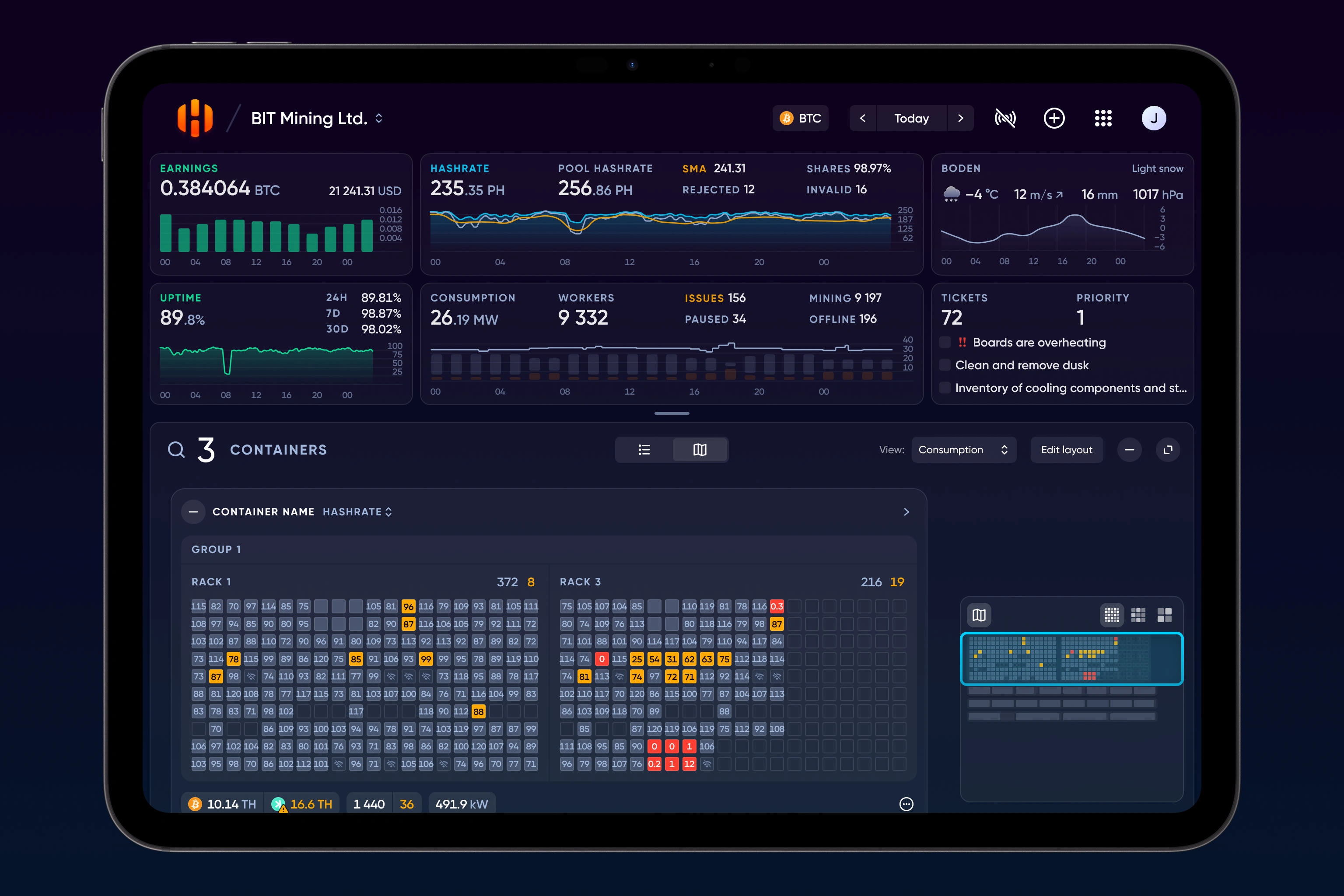 Expanded container view