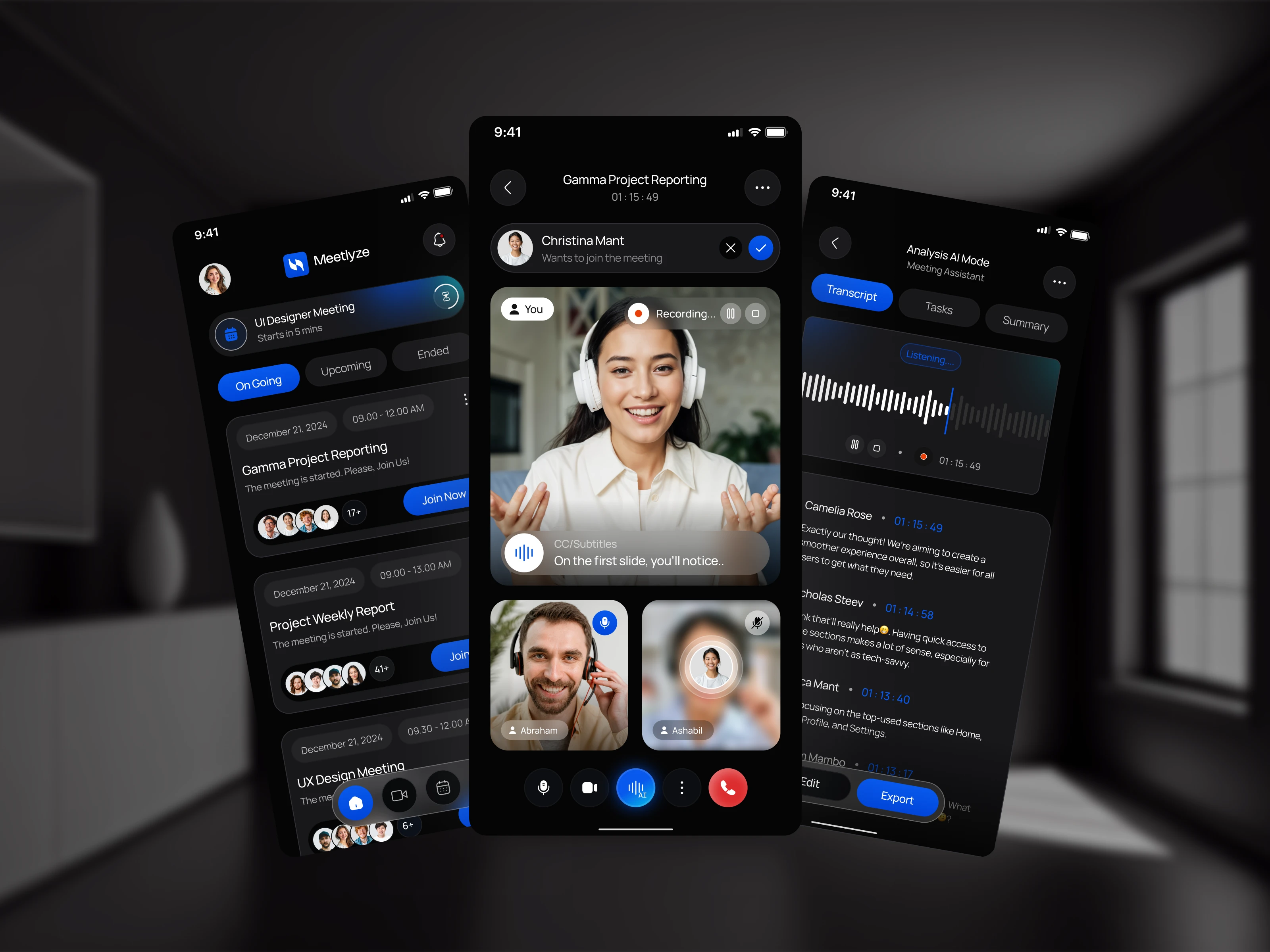 Meelyze AI Meeting Mobile App