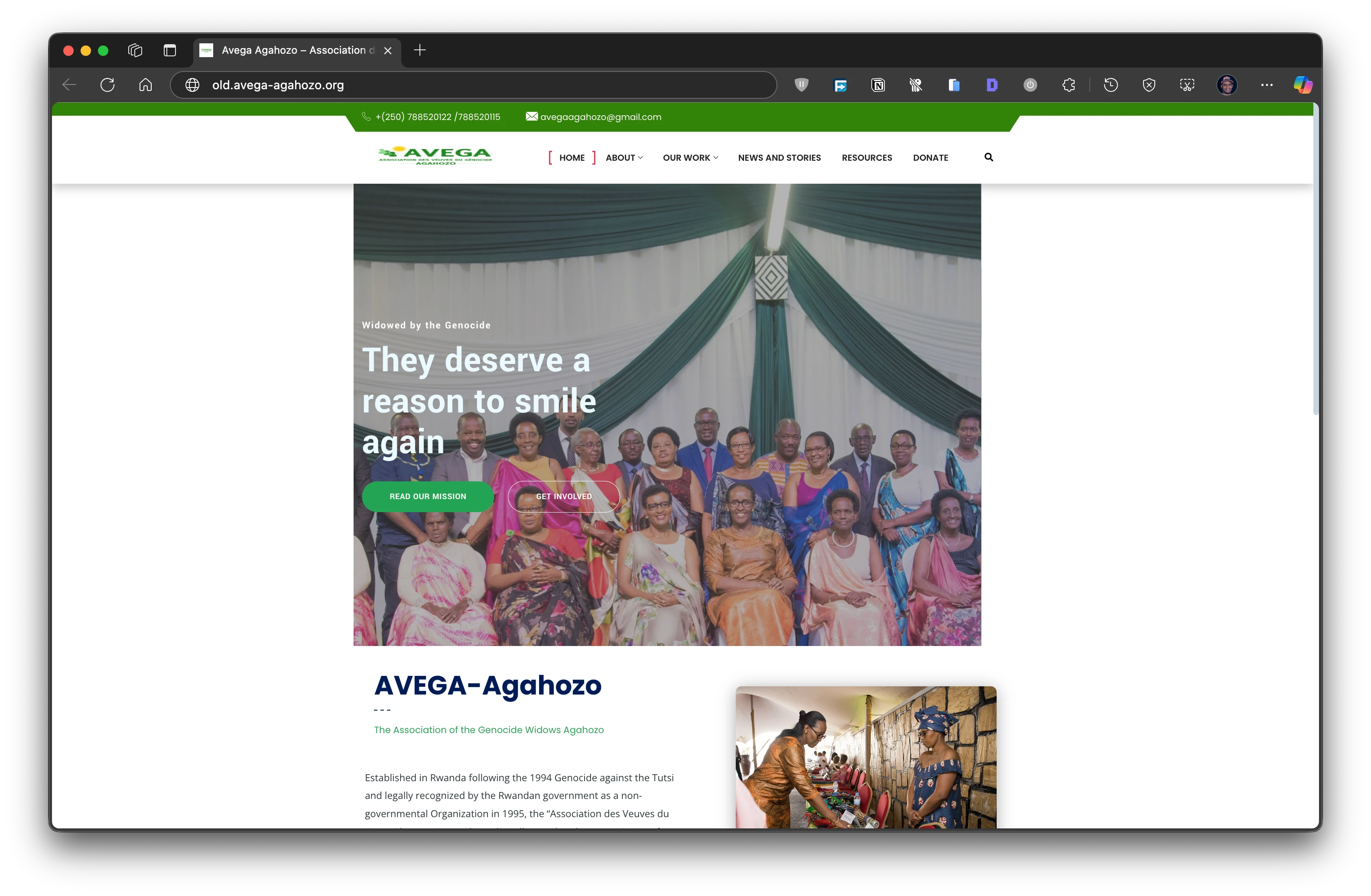 Avega Agahozo old website