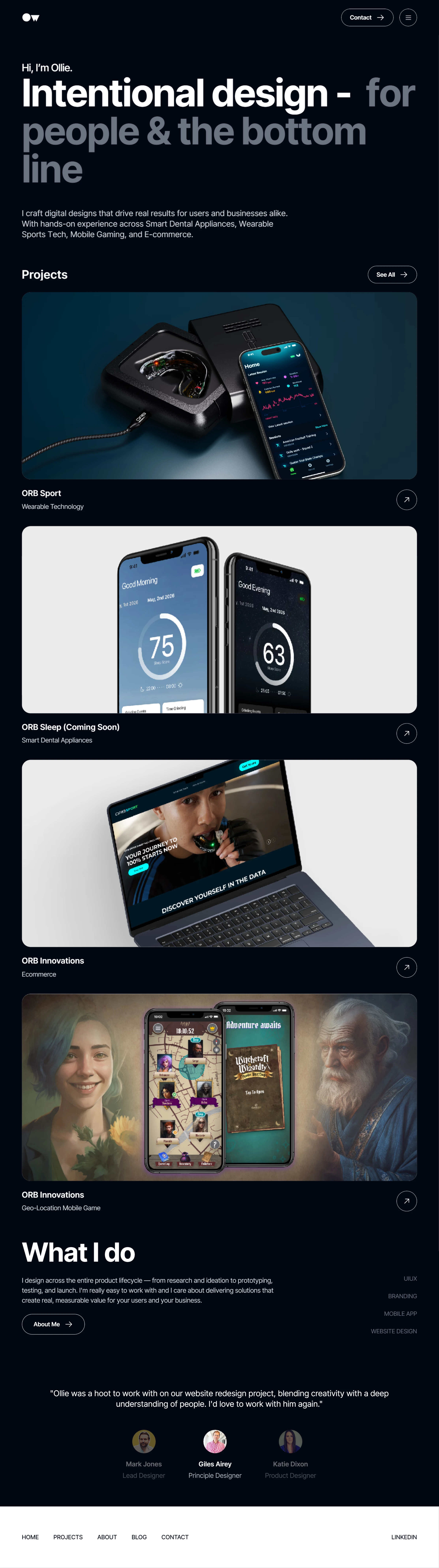 Oliver Portfolio Home Page