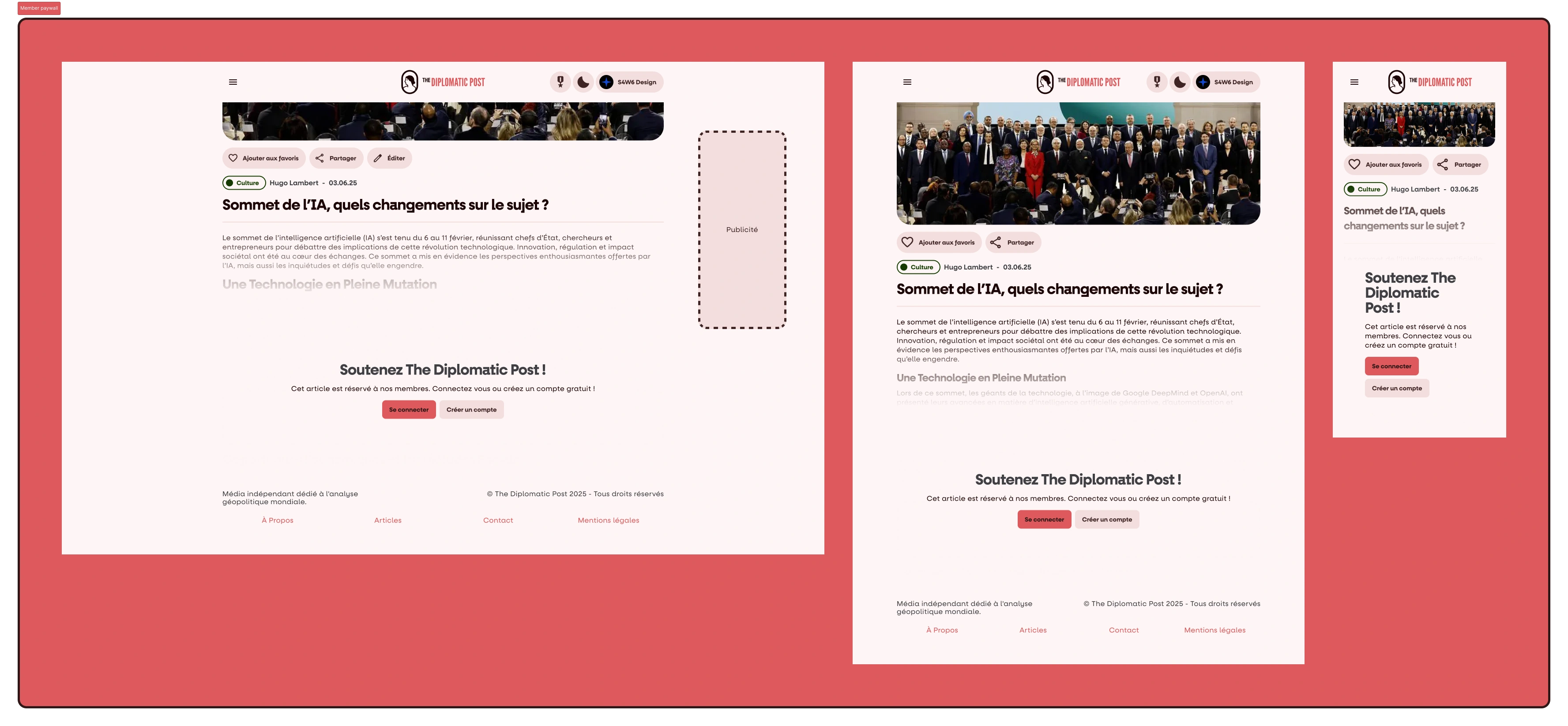 A member paywall example