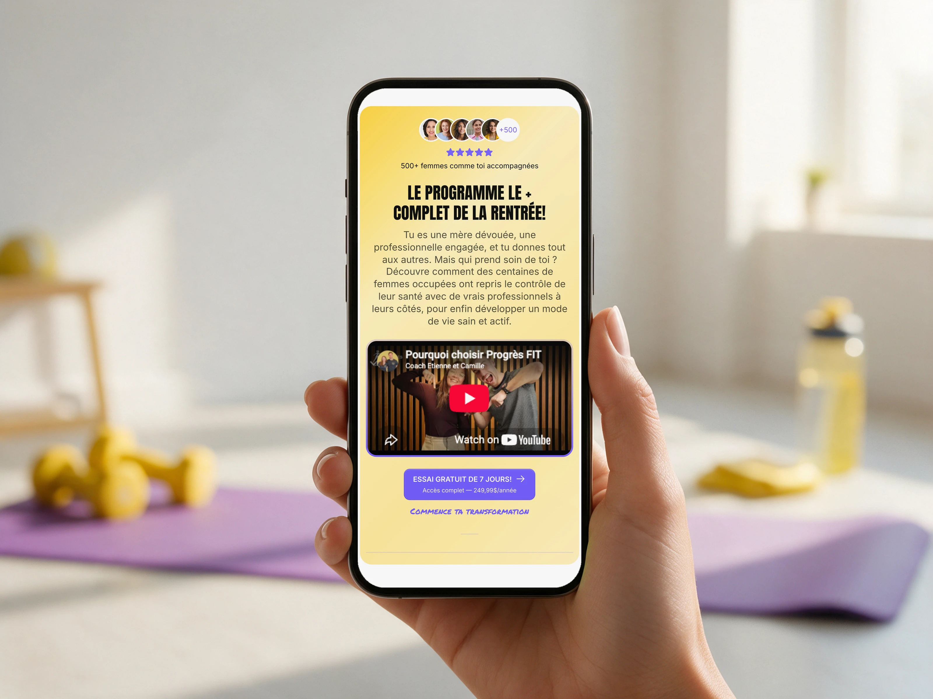 Progrès-Fit on mobile