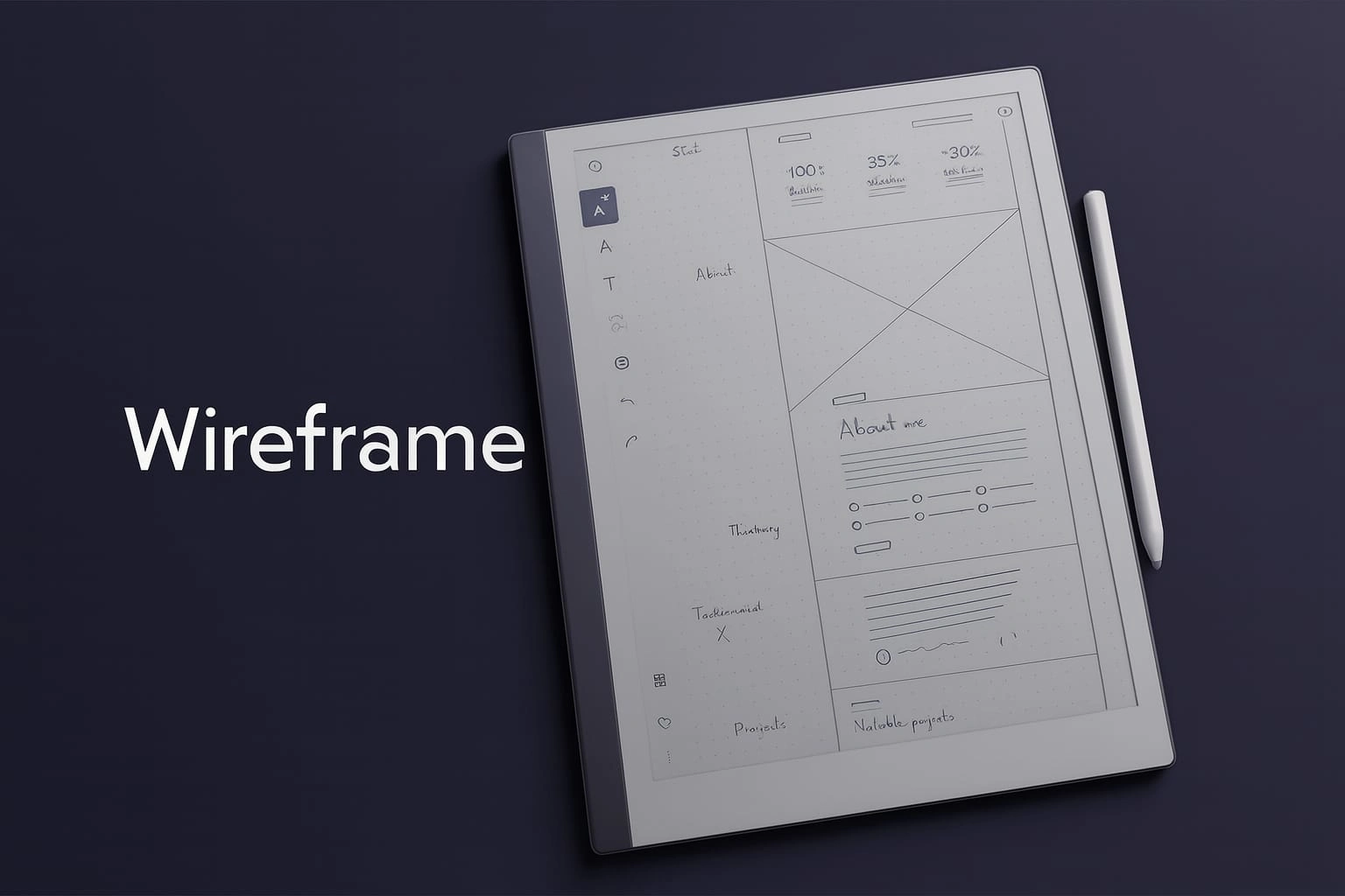 Manual wire-framing of the website.