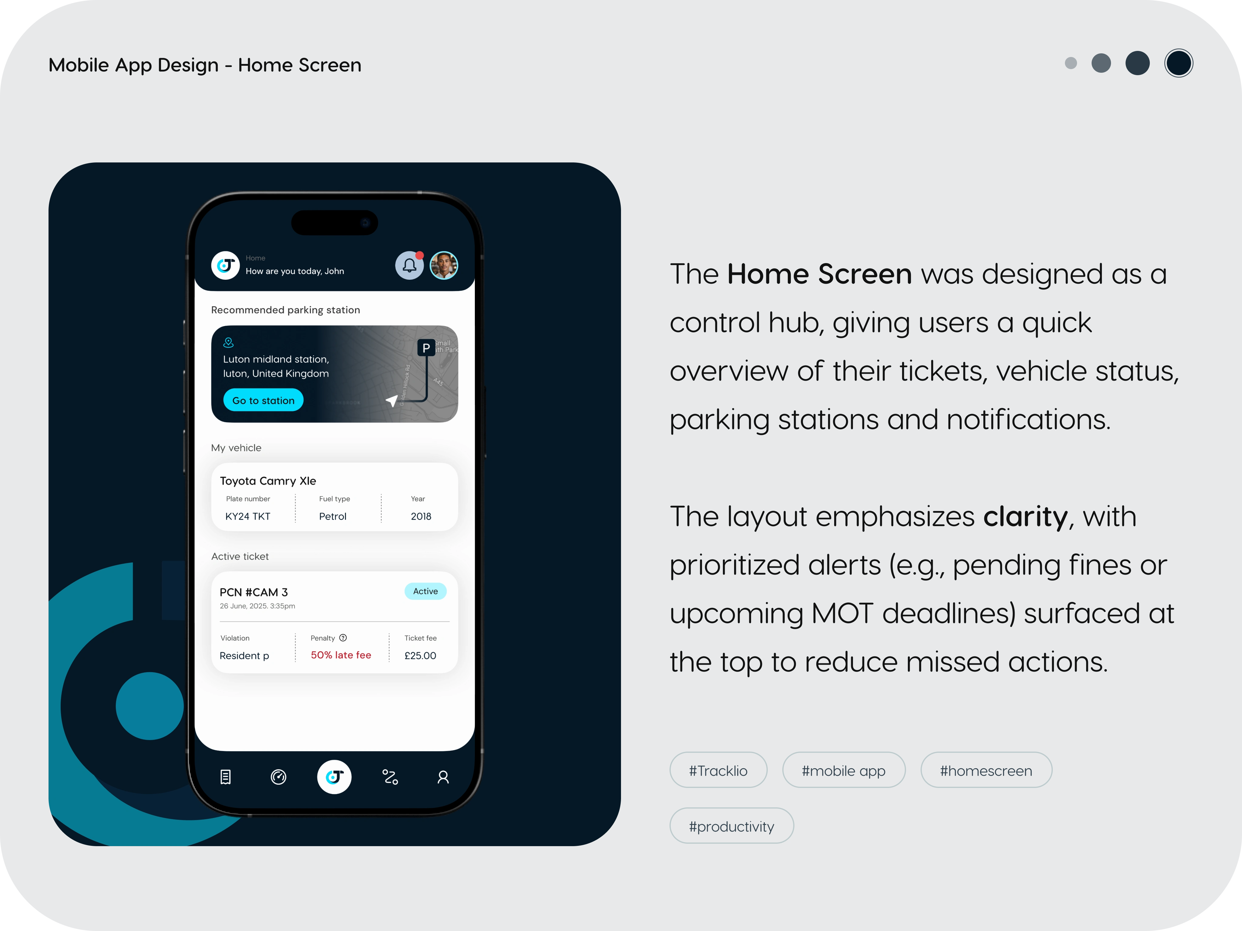 Mobile App Design - Home Screen