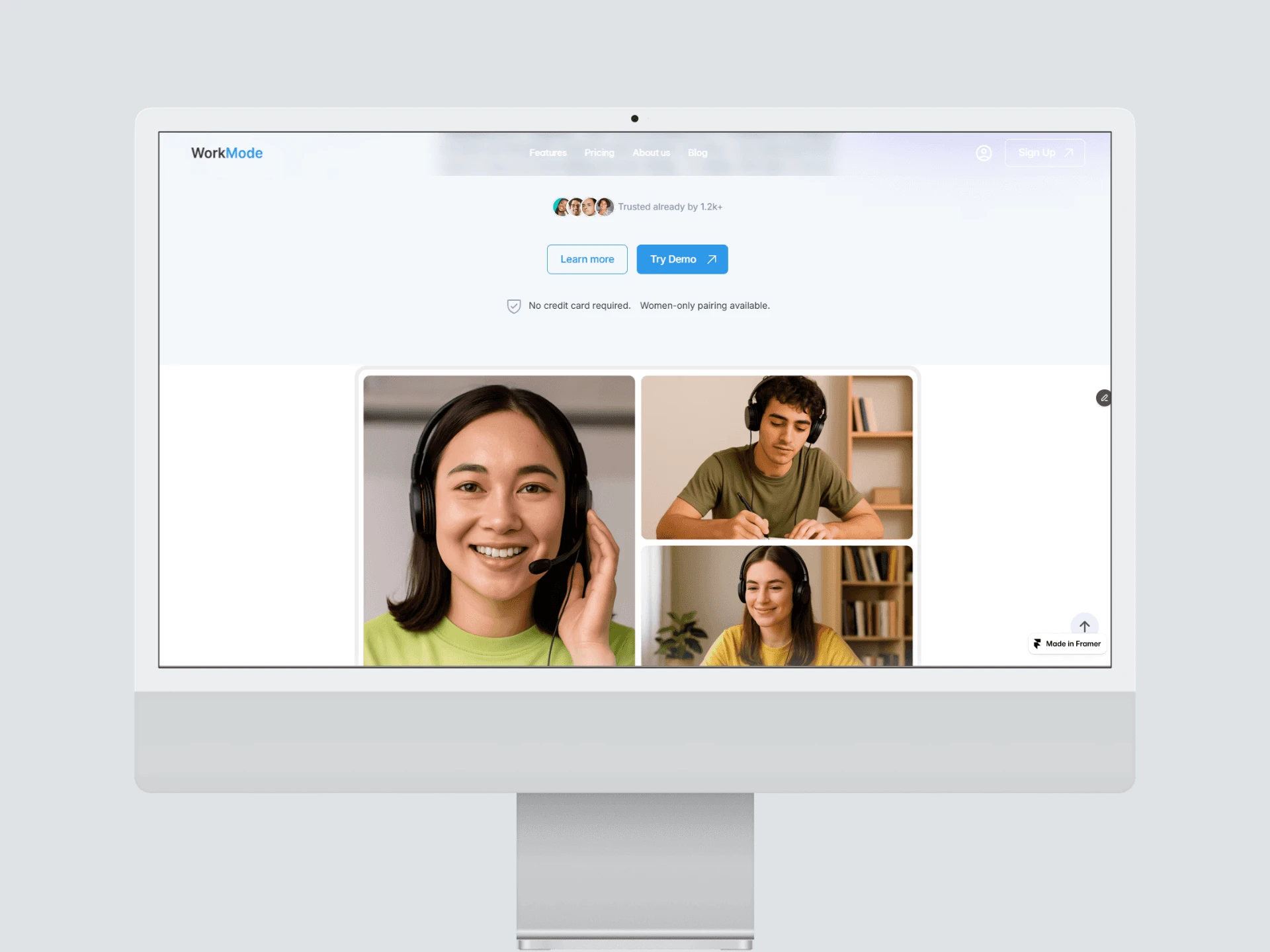Hero section - below the fold