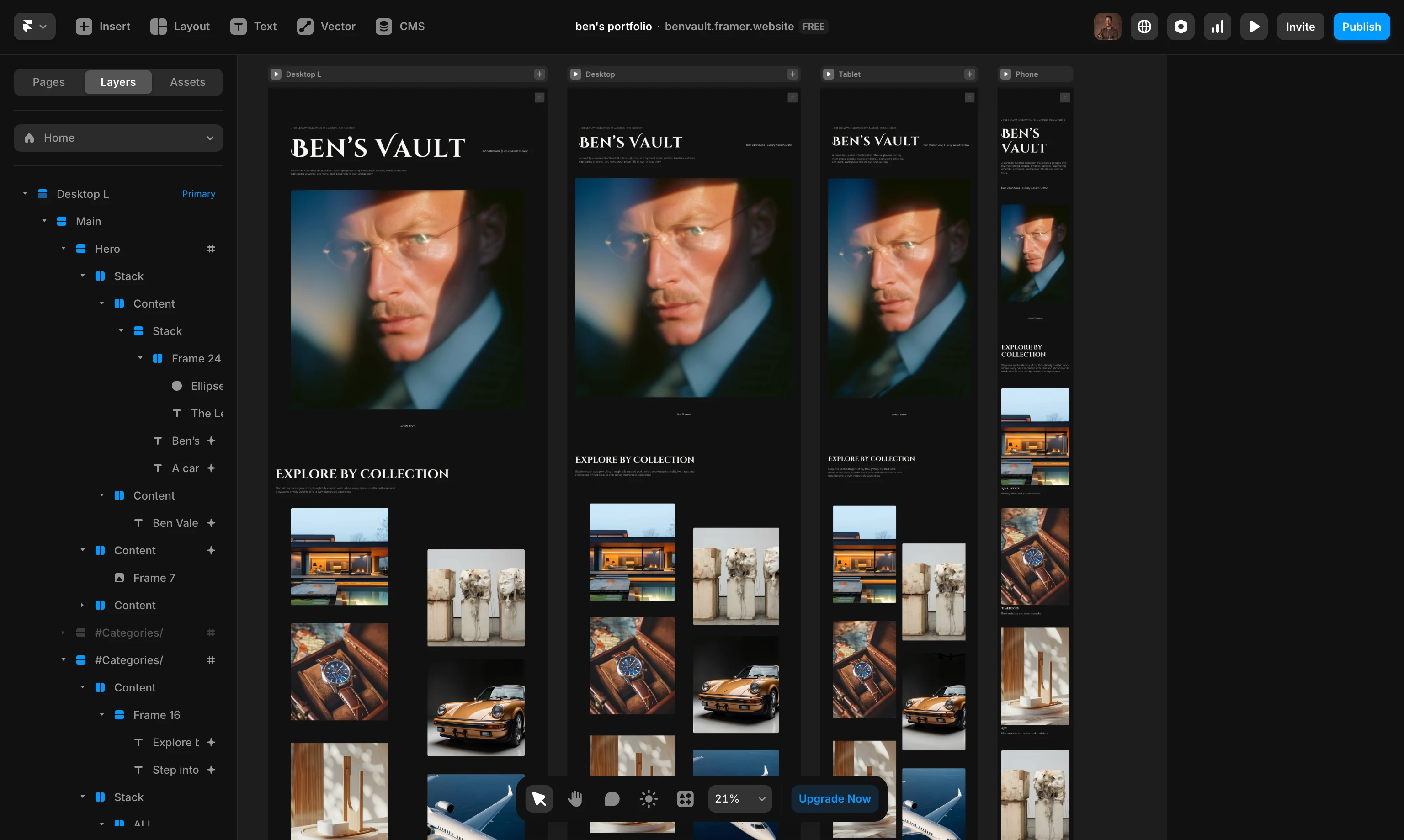Framer designs & responsiveness
