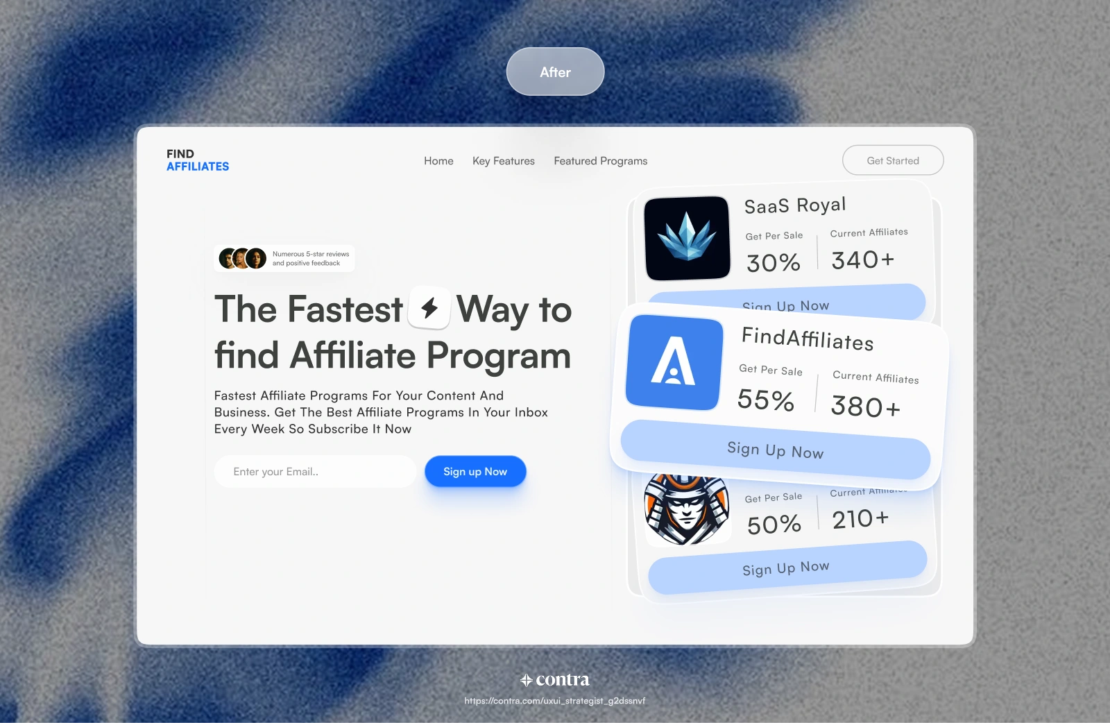After Version Of a FindAffiliates Web Redesign