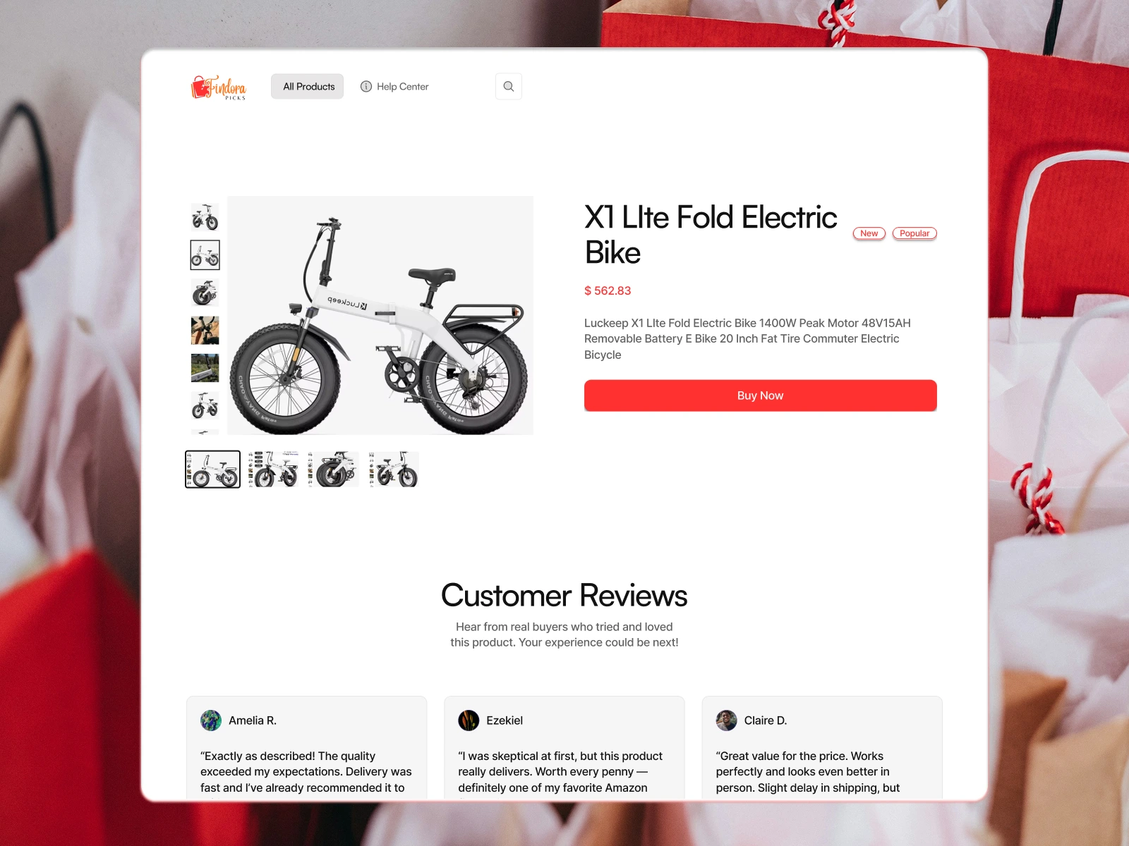Product page design