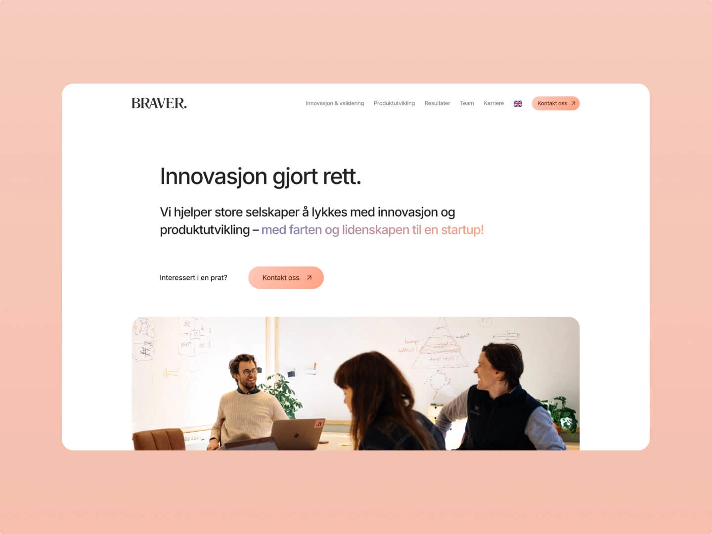 Screenshot of braver.no