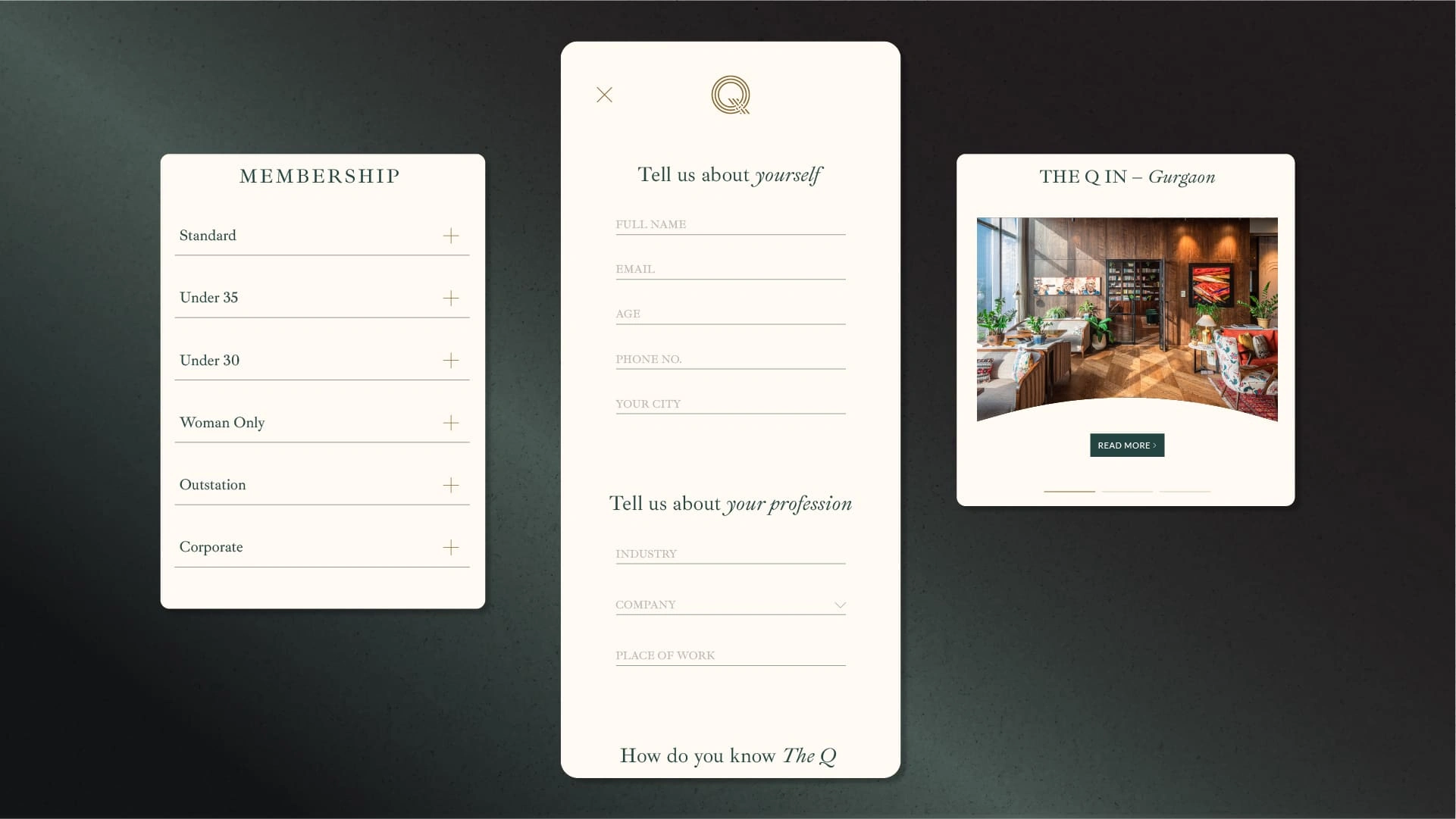 Design and layout for forms and other interactions like accordion menu and carousels.