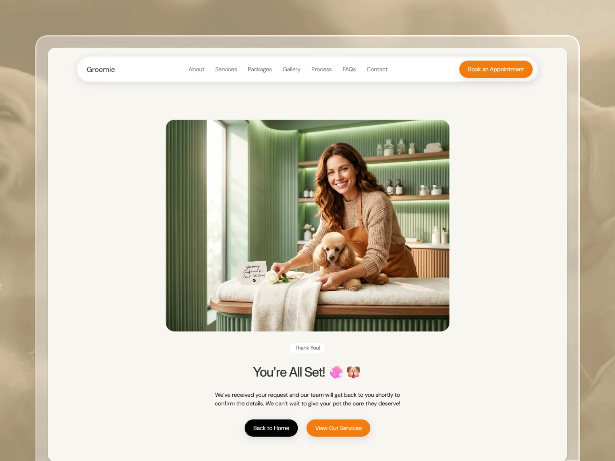 Thank You! Page Design.