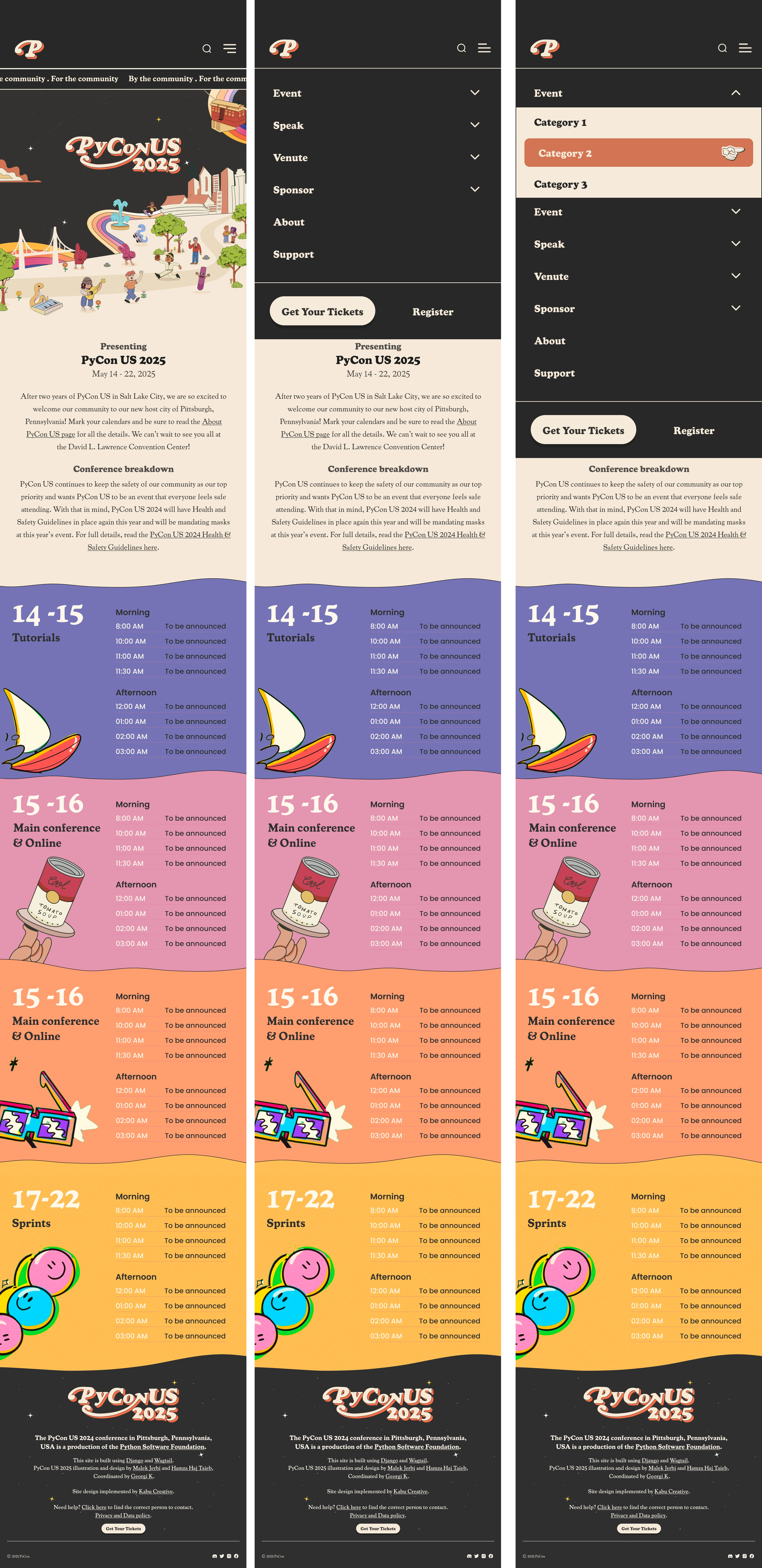 PyCon 2025 Mobile landing page