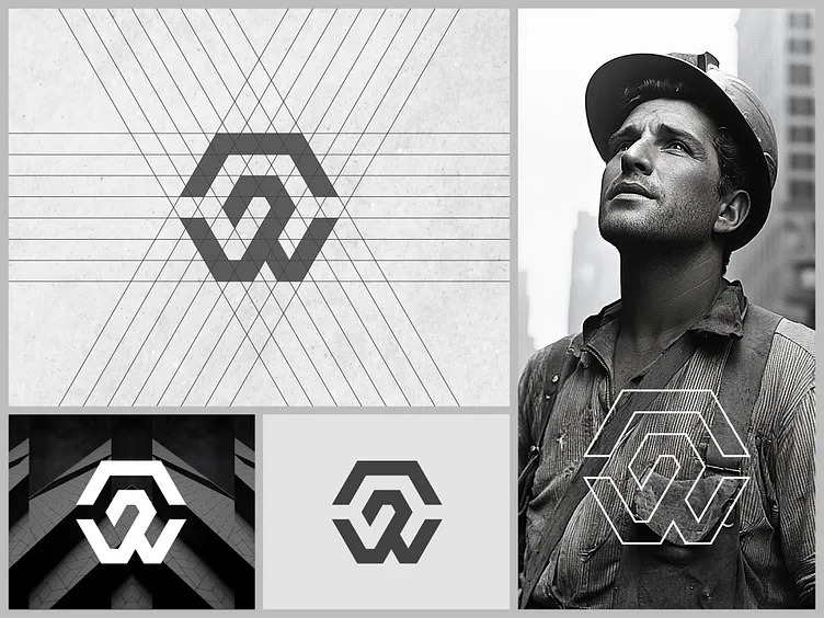 Geometric GW Monogram Logo- Strong & Bold Identity- Up For Sale!