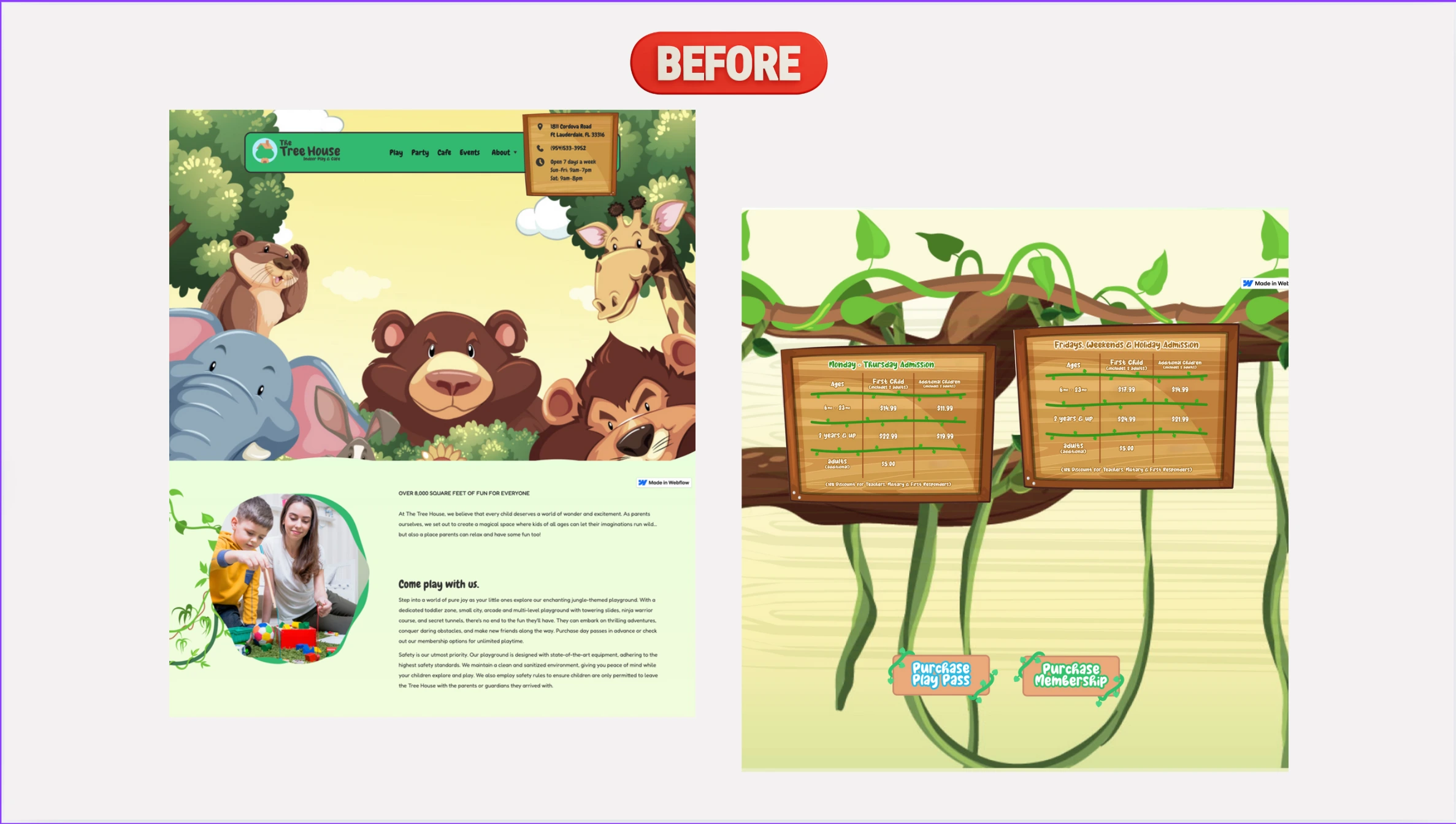 Homepage before redesign