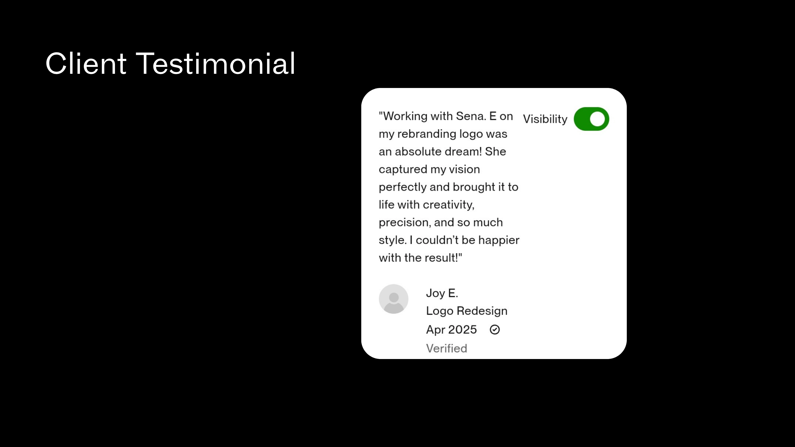 Client Testimonial