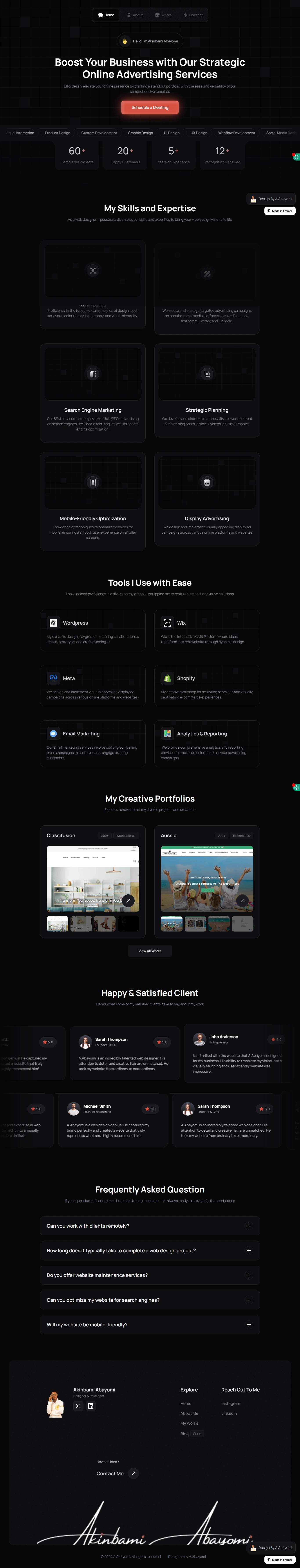 Akinbami Abayomi – Portfolio Website Development
