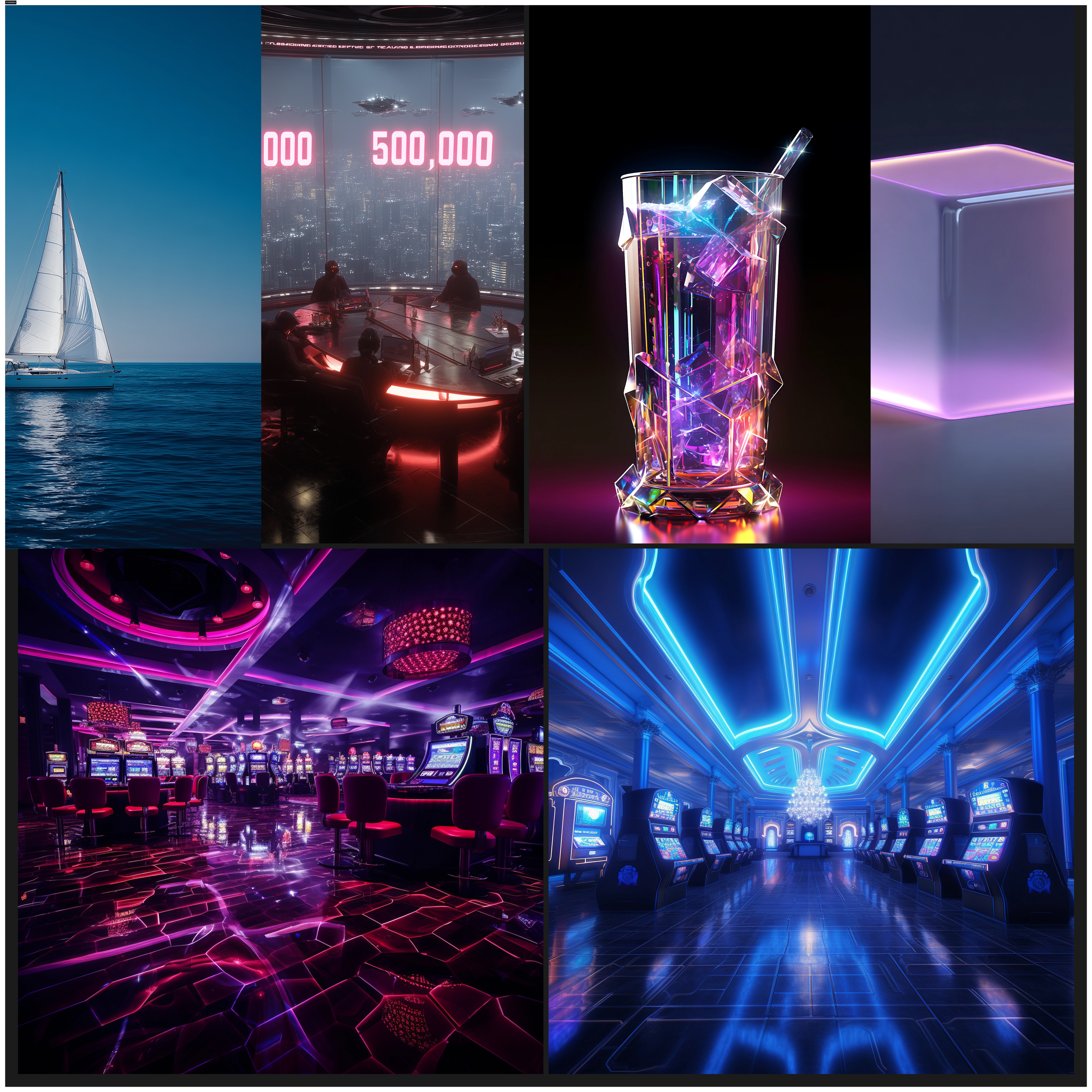 Inspiration board : I wanted to go with a glass style casino look for the UI since it's a predicition market platform.