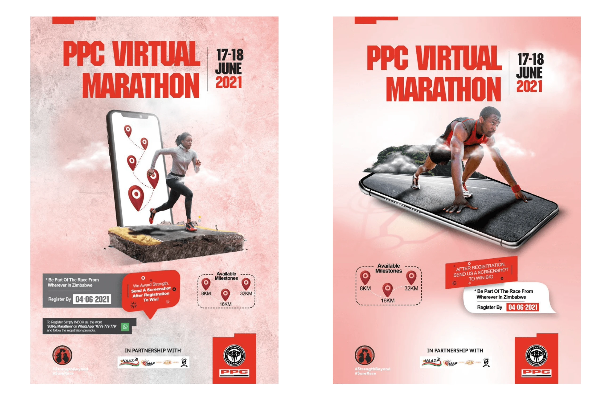 Advert Set for Marathon sponsored by a leading cement producer in Africa