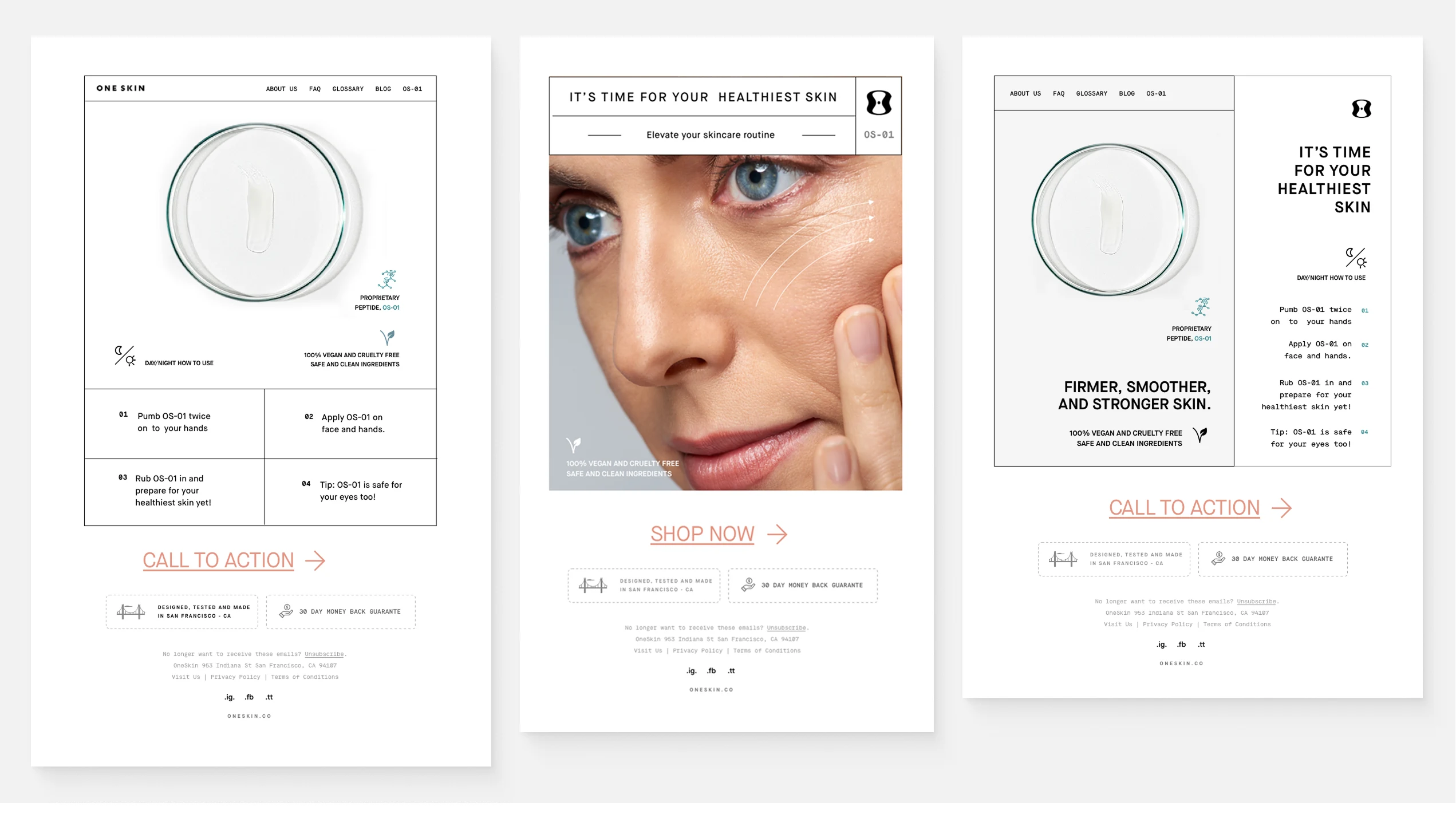 Science-forward design for biotech e-commerce | OneSkin
