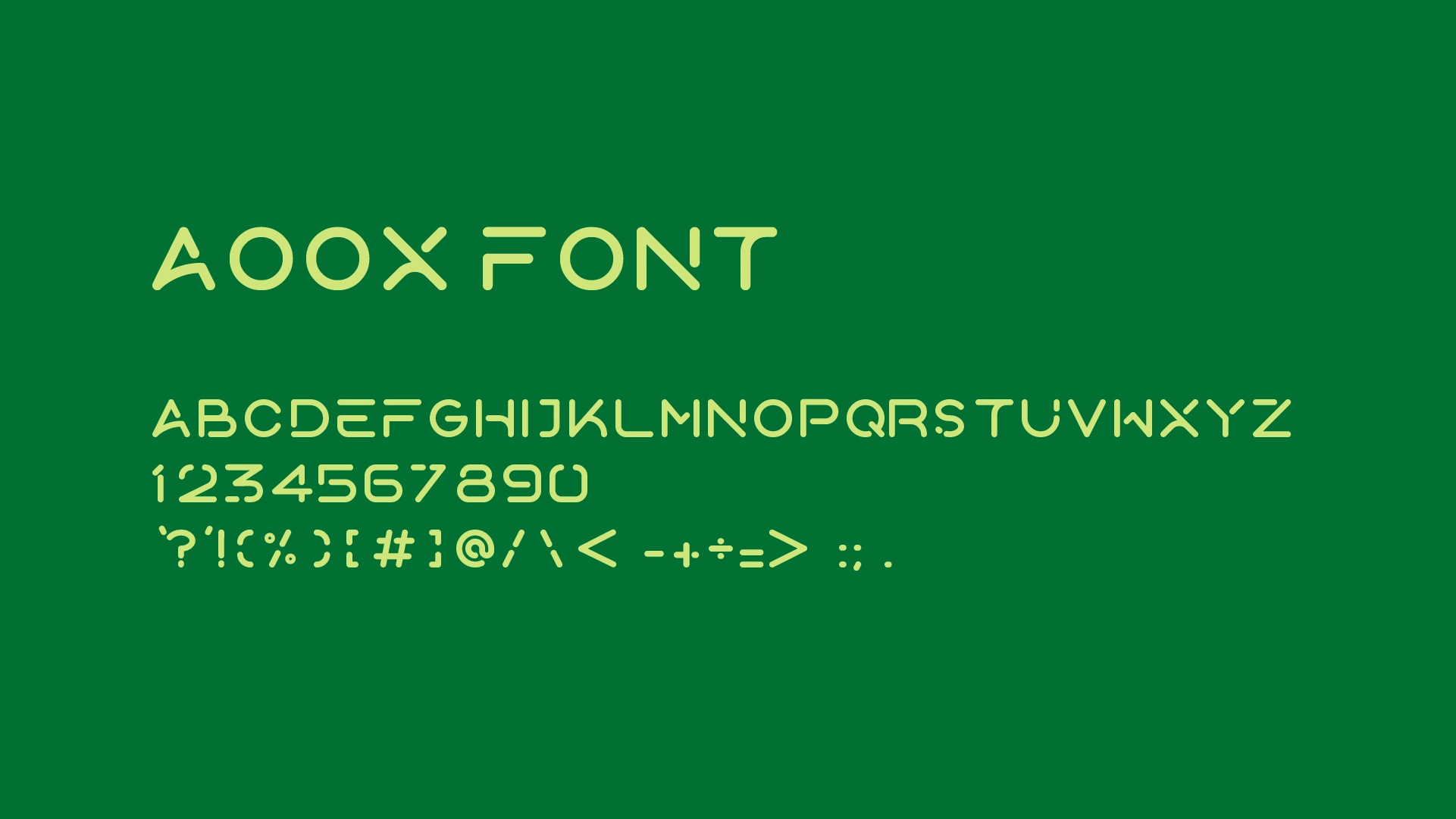 AOOX, primary font used in the logotype.
