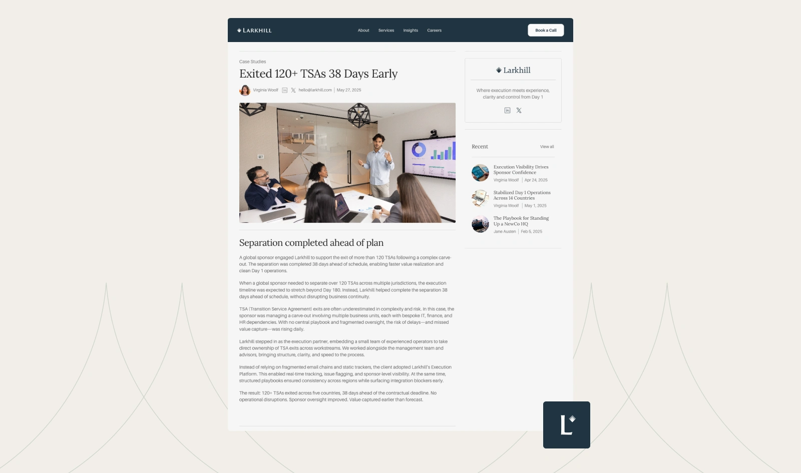 Insight Detail Page - Larkhill