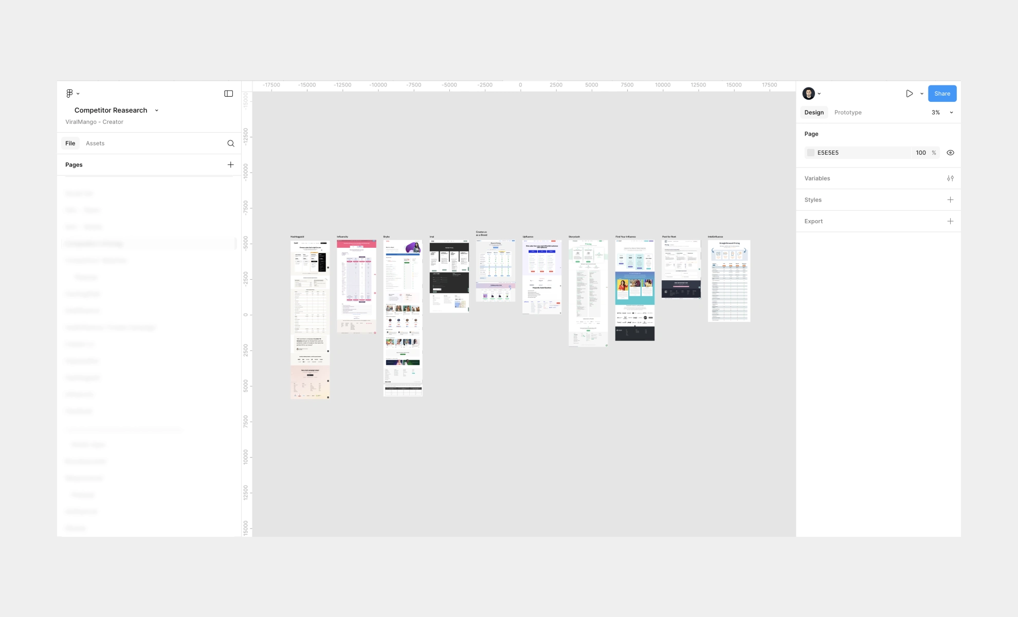 Example of a competitors research document. 
Note: Because of privacy, I blurred the competitor's name. Thanks for understanding.