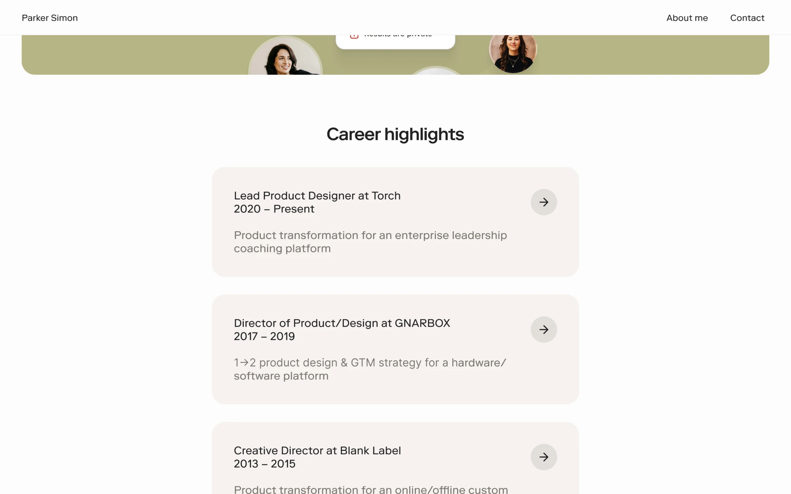 Career Highlights section