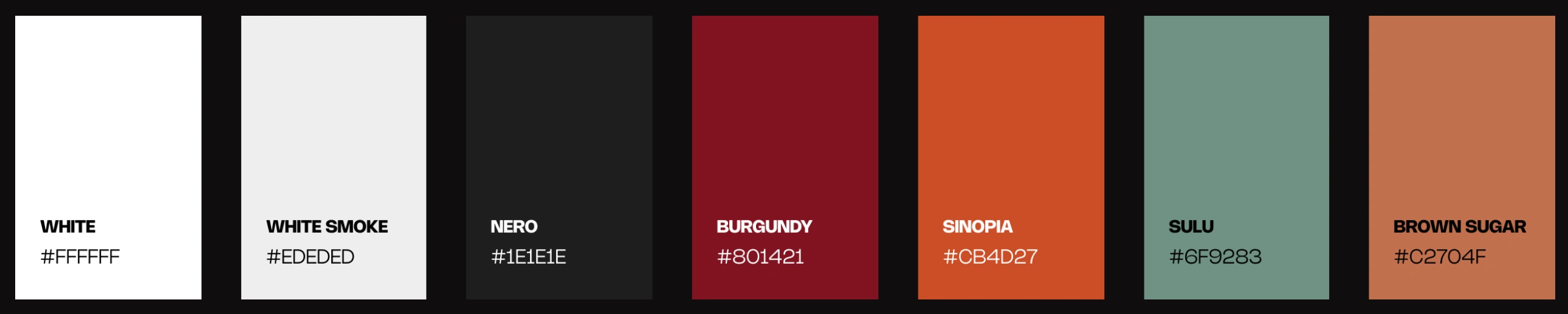 Color palette that was picked up based on the new studio location and items in it so brand feels familiar in both physical and digital space