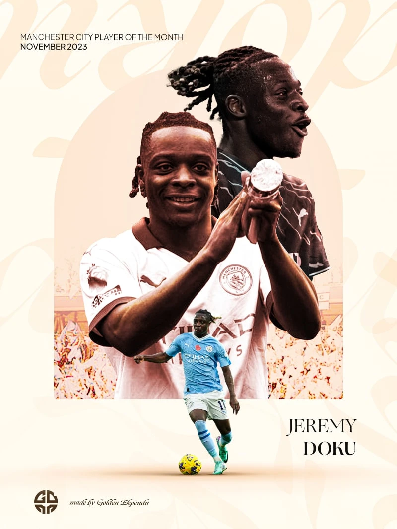 Jeremy Doku wins the Player of the Month in November 2023