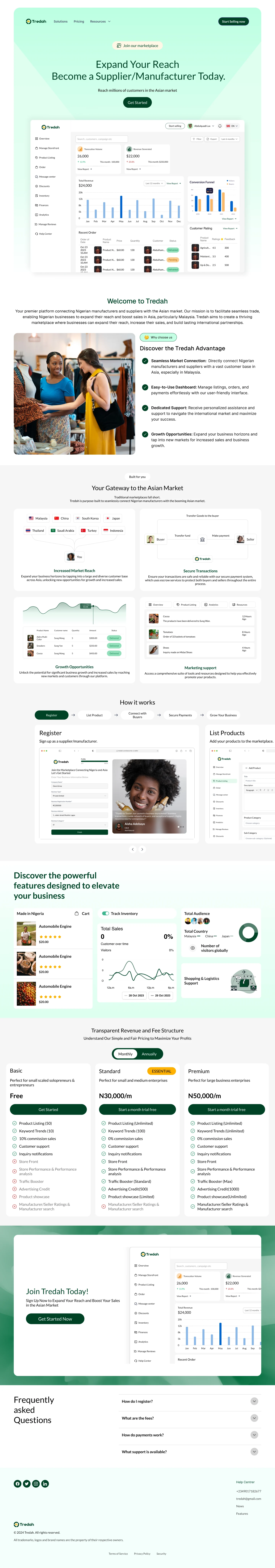 Full landing page