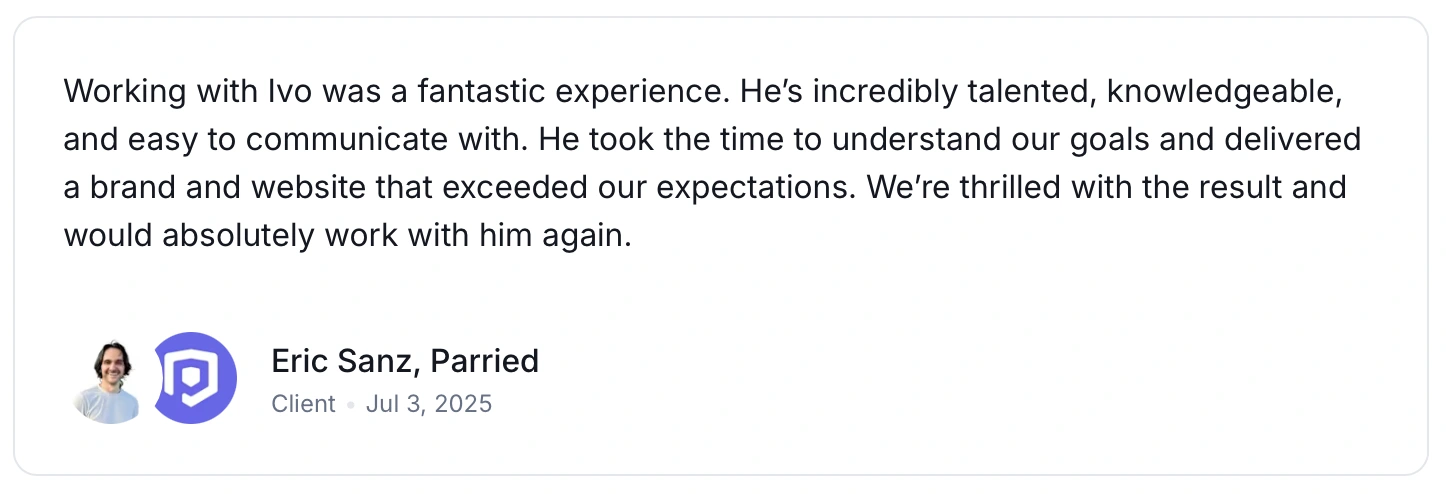 Eric Sanz (Parried CEO) recommendation
