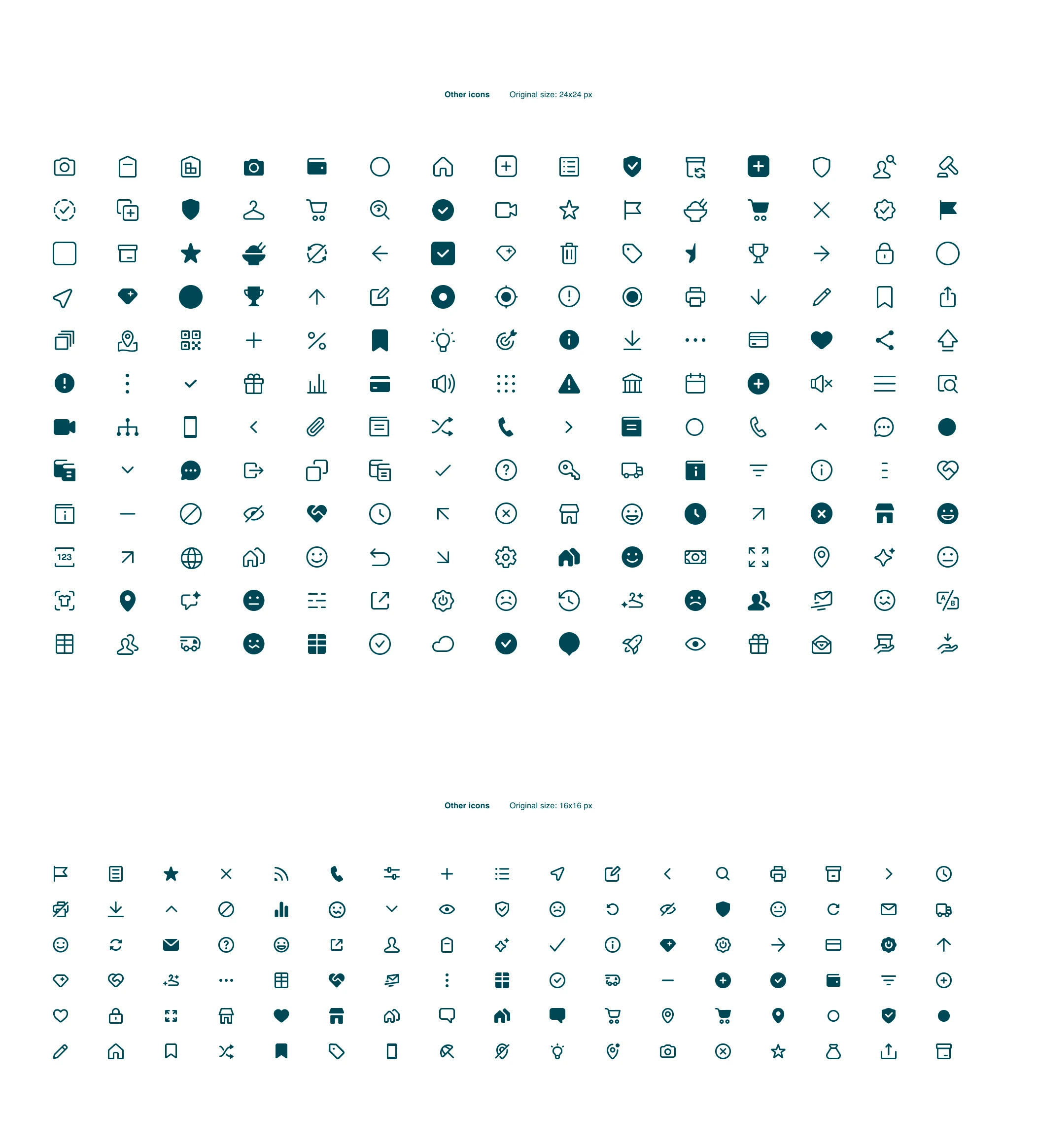 Other system icons 24x24 and 16x16 px