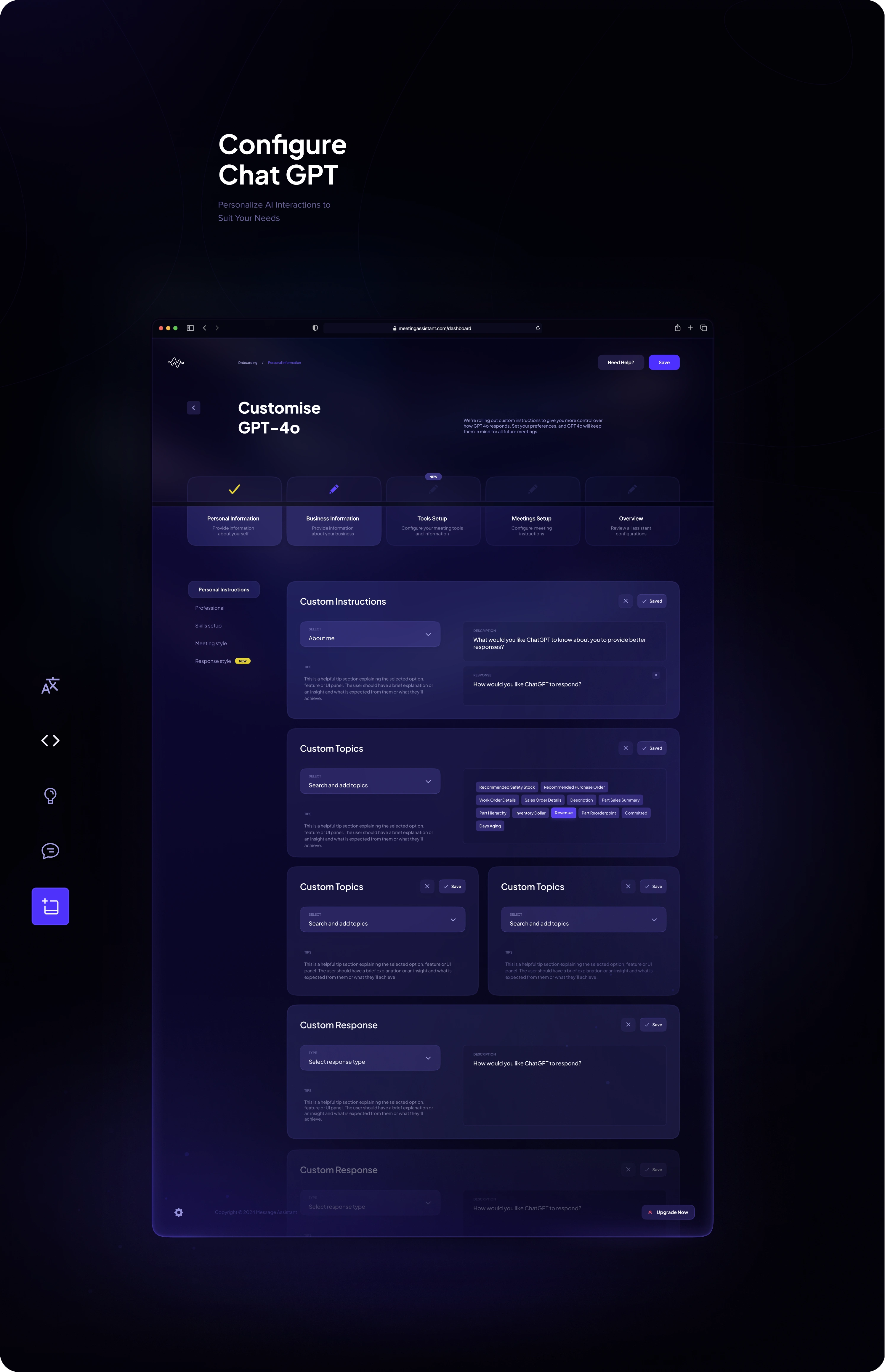 AI Meeting Assistant Platform Interface