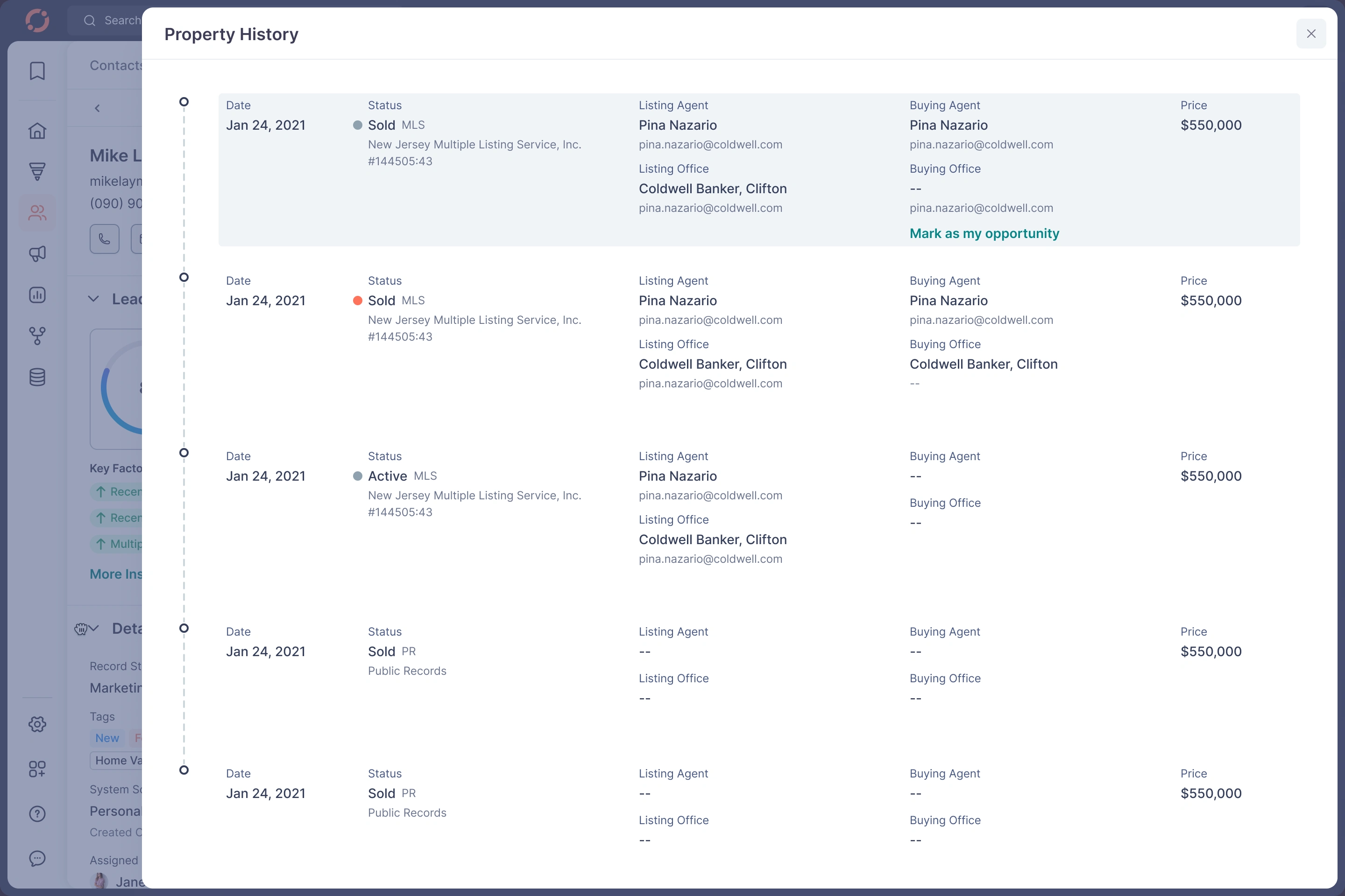 Property Details - Property History