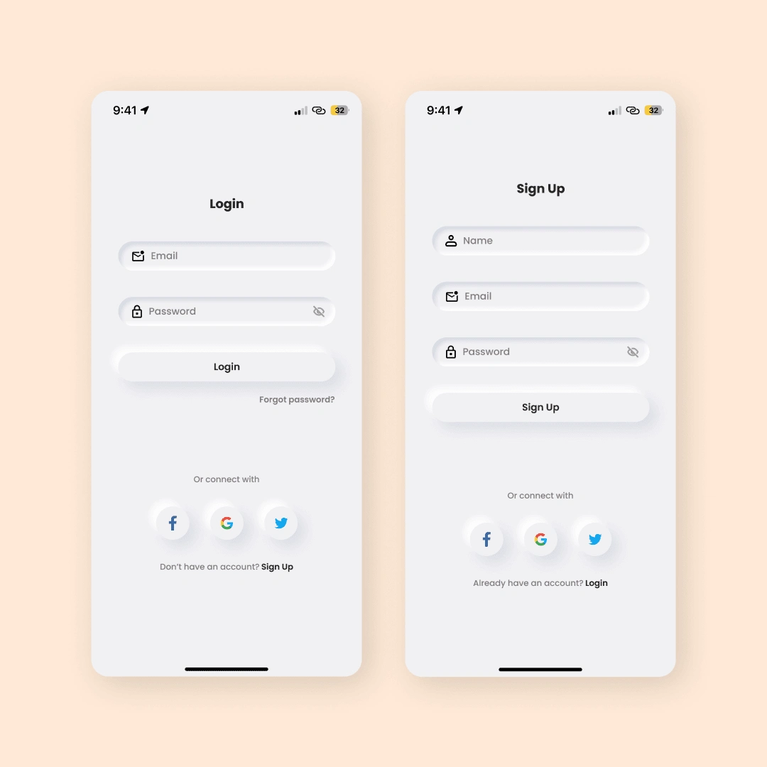 Neumorphism Login Page