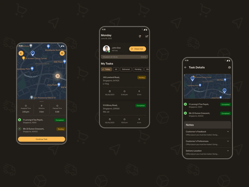 Dark Mode version for Evolve Delivery