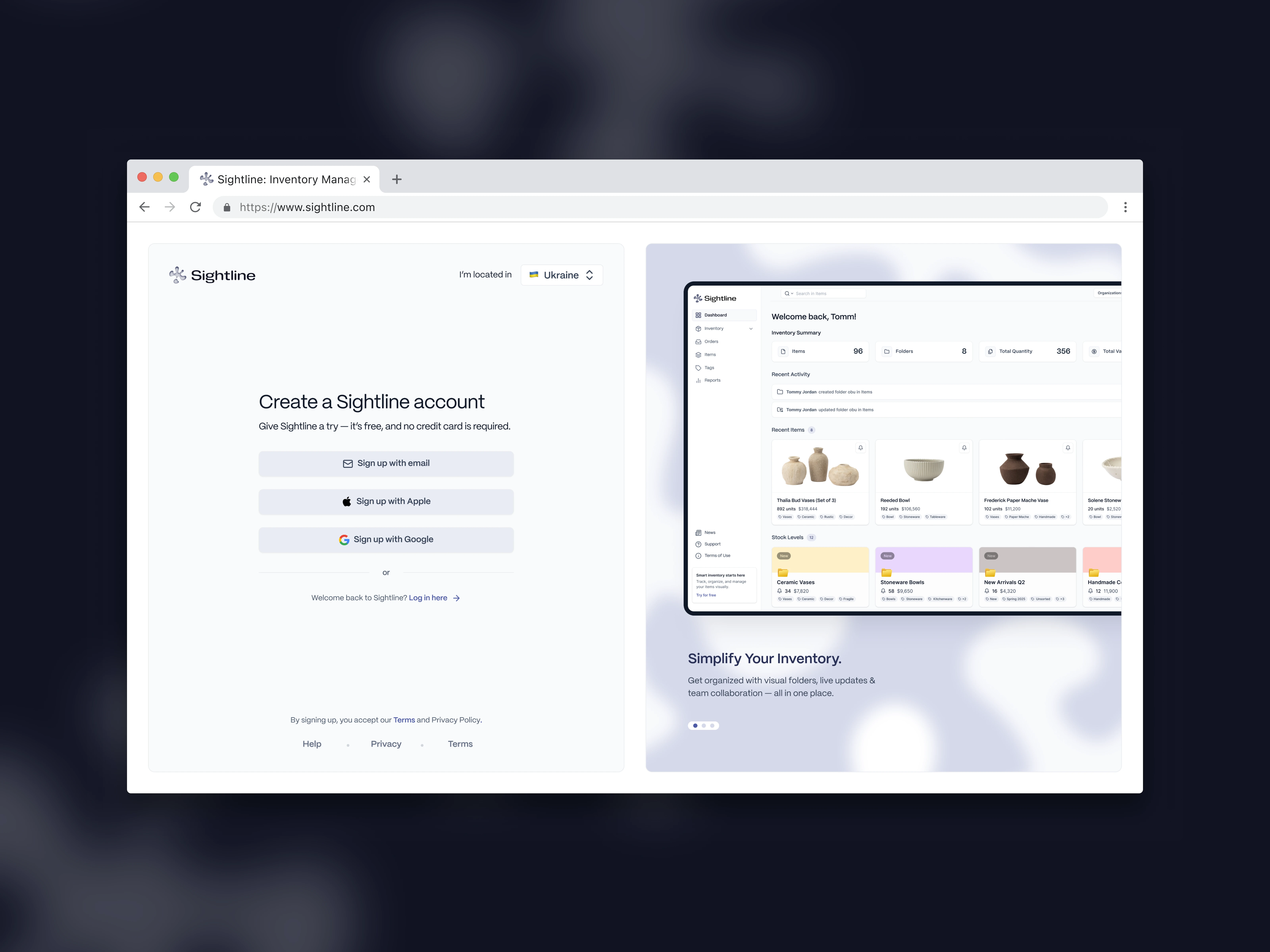 🖥 Login / Registration Screen
A minimal and friendly sign-up experience with geo-detection and clear password guidance — designed for quick onboarding.