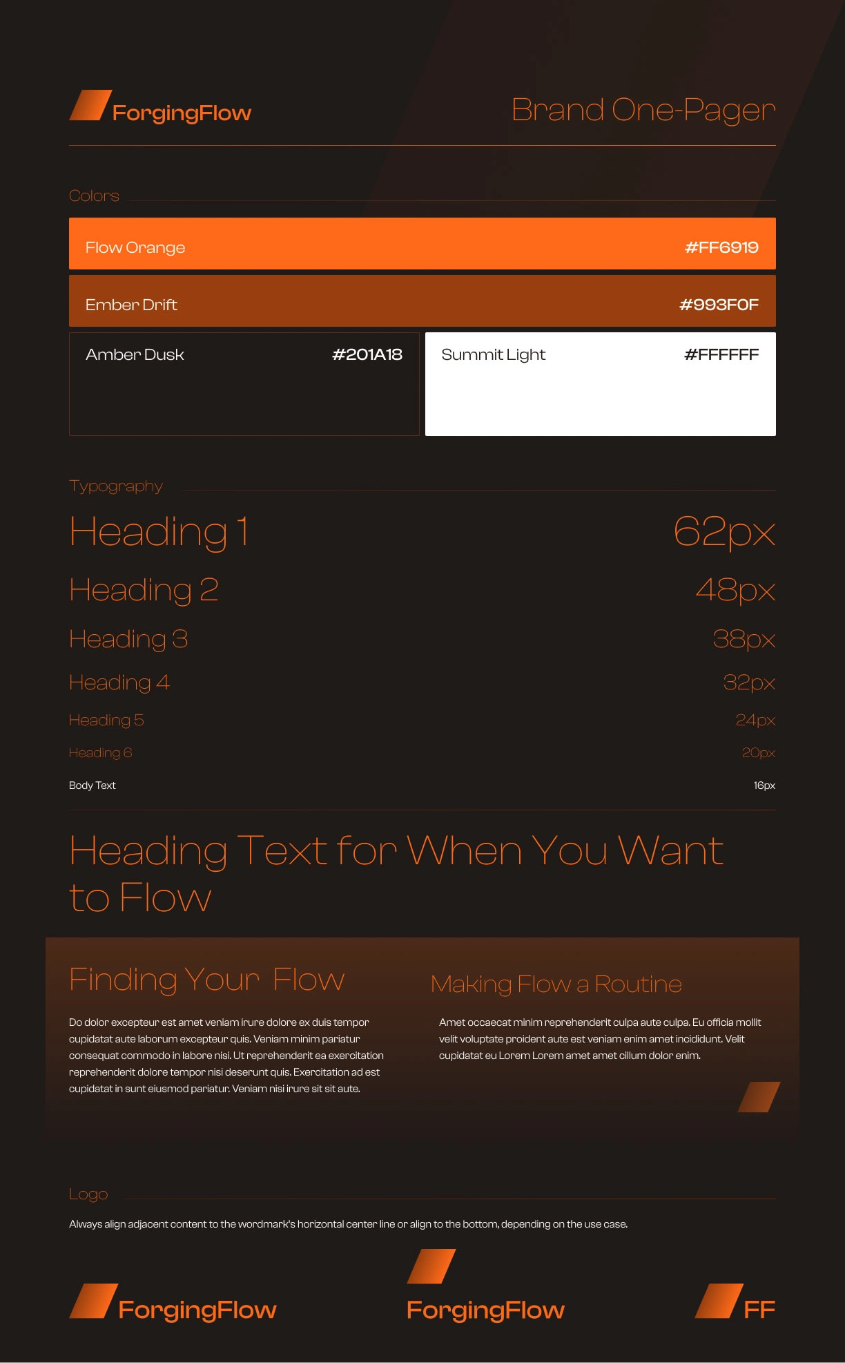 The Forging Flow Brand One-Pager