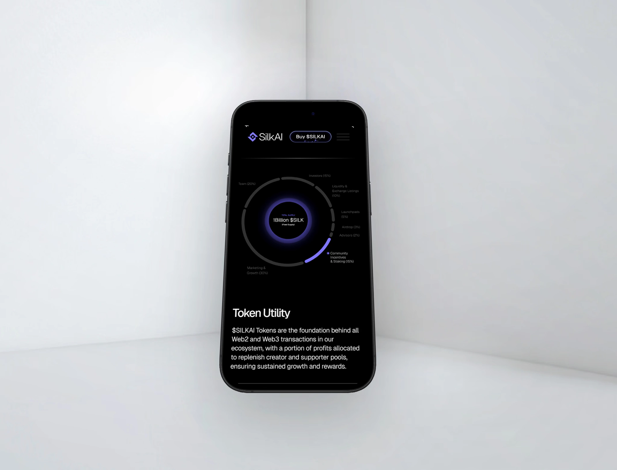 Tokenomics display on mobile