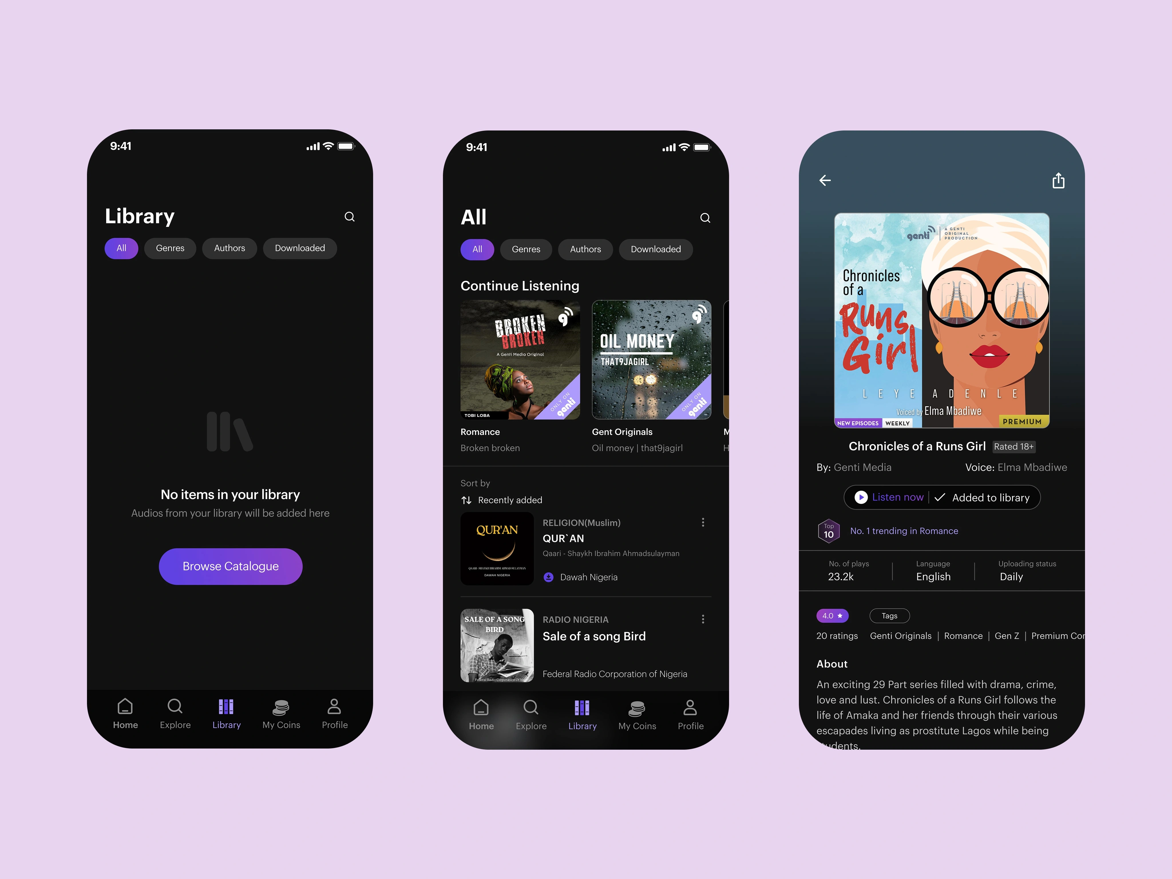 Library and Title view