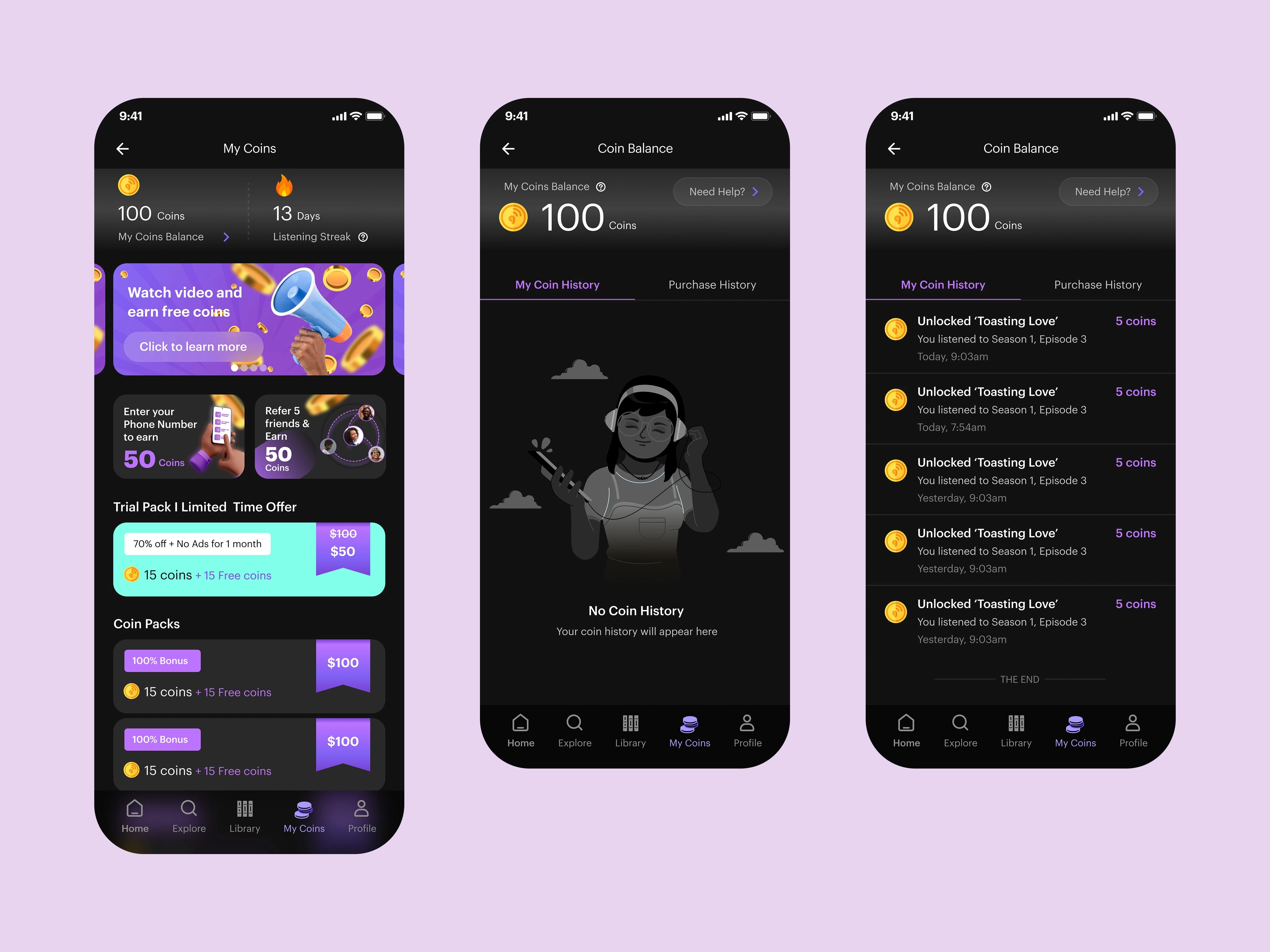 My Coins Overview and Coin Balance