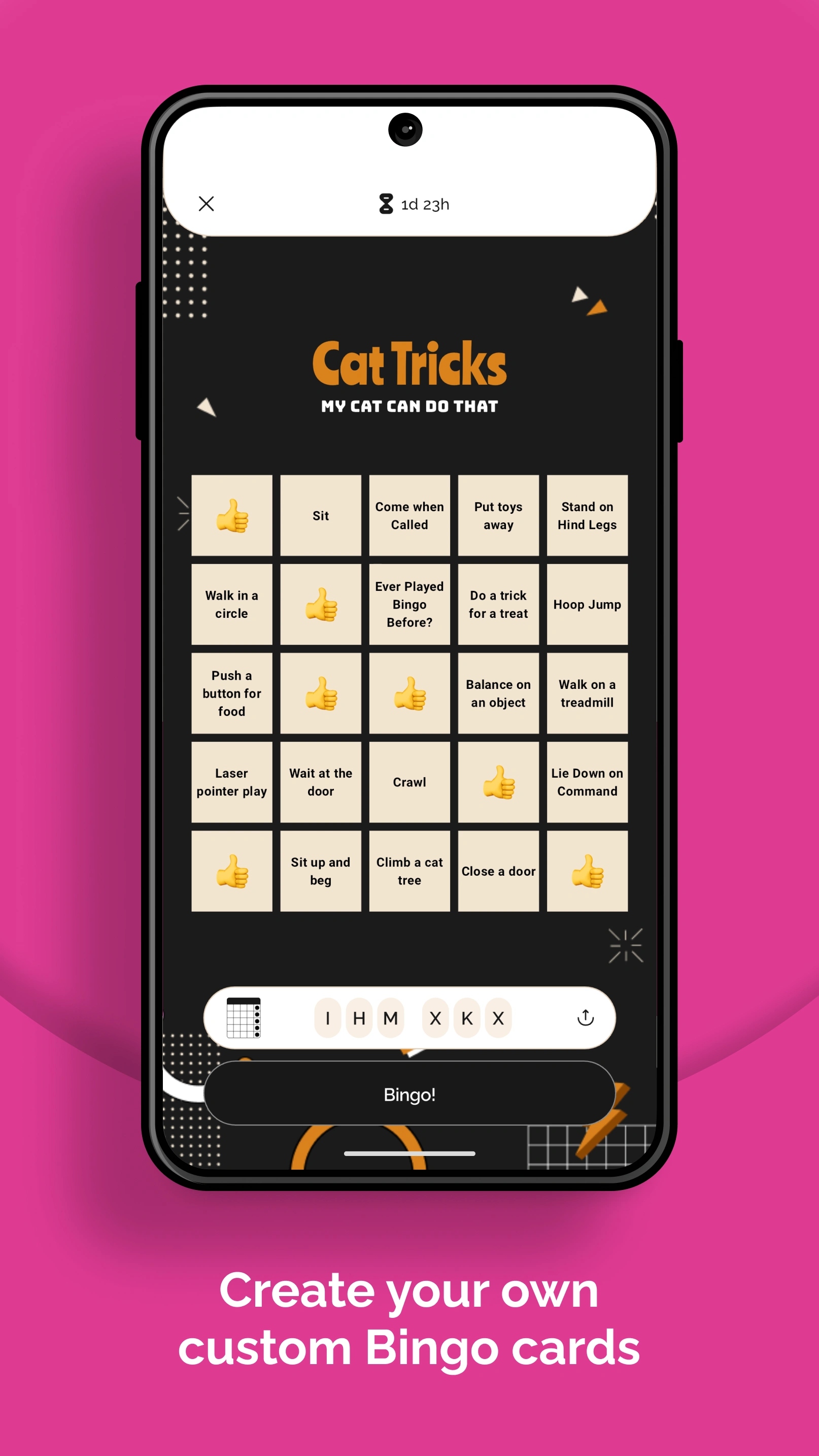 App Store Screenshot: Create Your Own Custom Bingo Cards