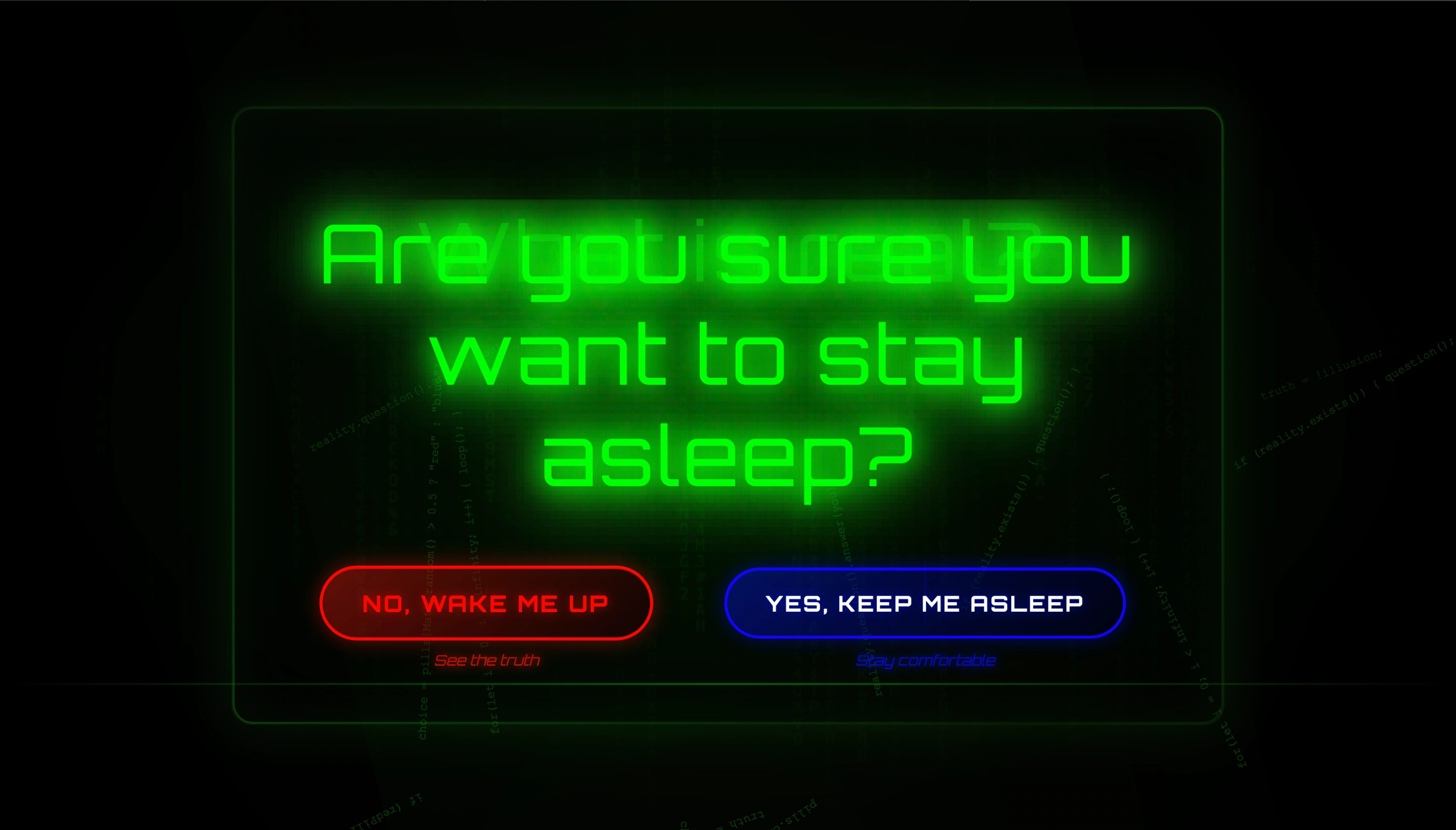 'Keep me alseep' button redirects user to Google.